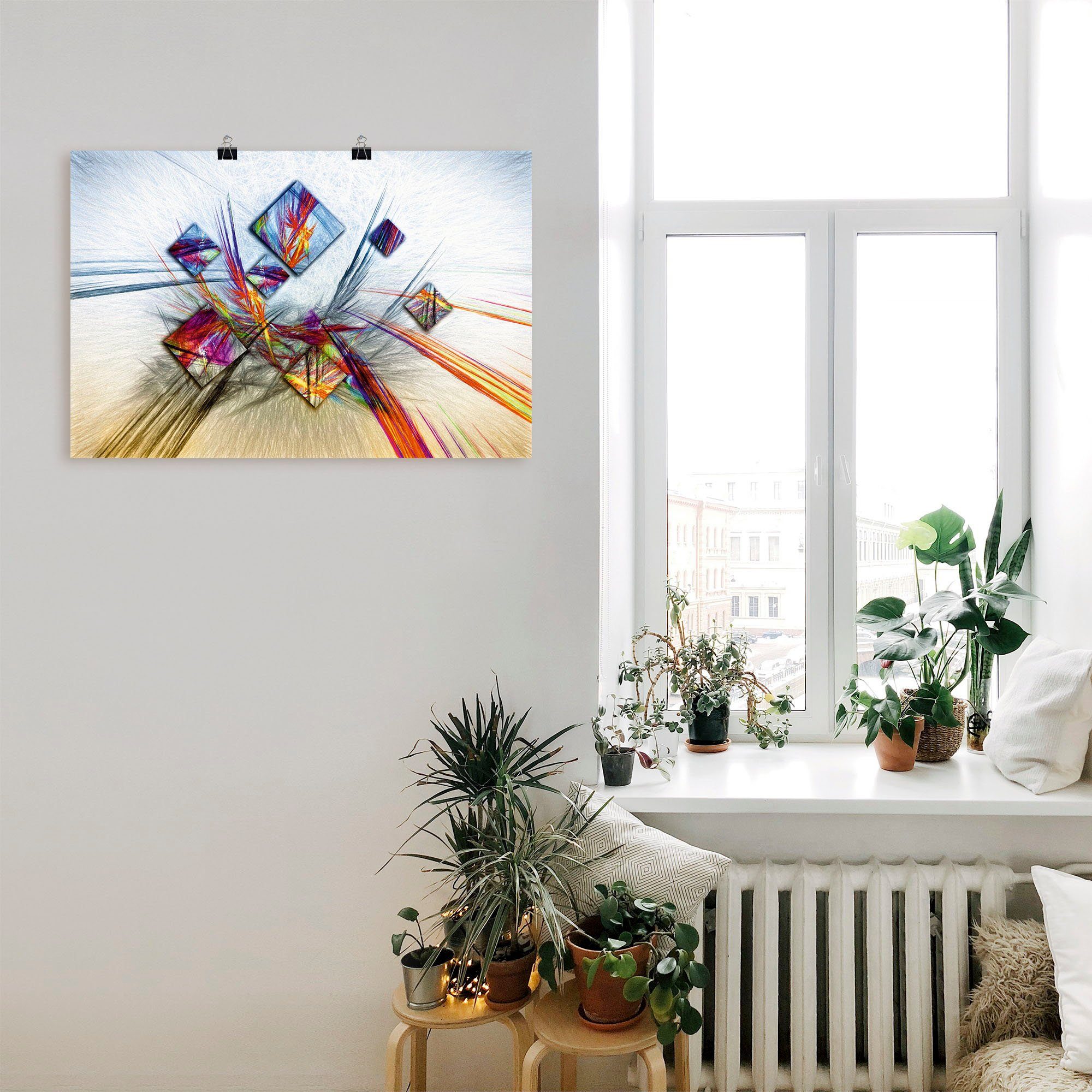 Artland Artprint Digitale abstracte schilderkunst als artprint op linnen, poster in verschillende formaten maten