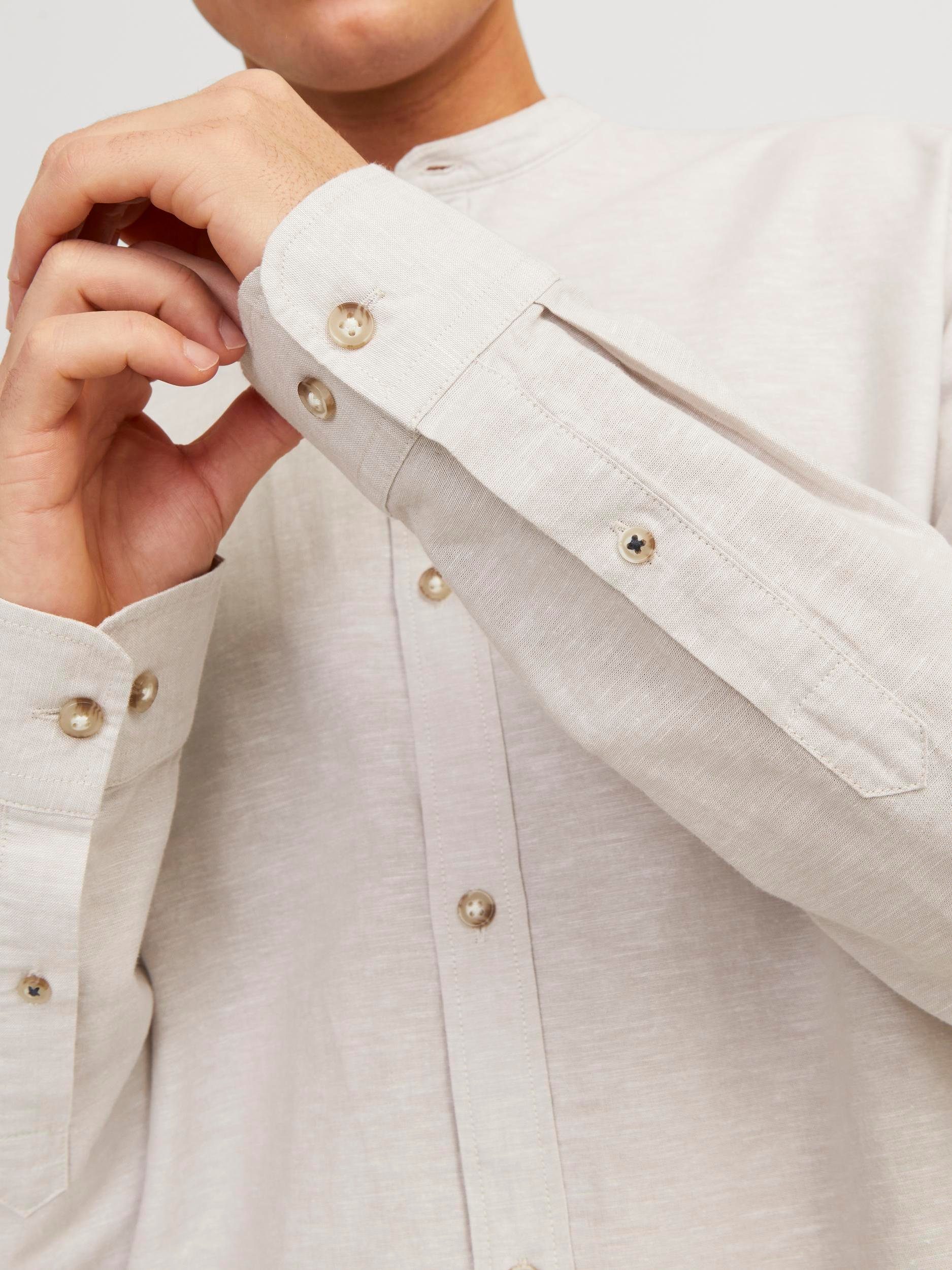 Jack & Jones Overhemd met lange mouwen JJESUMMER BAND LINEN BLEND SHIRT LS SN