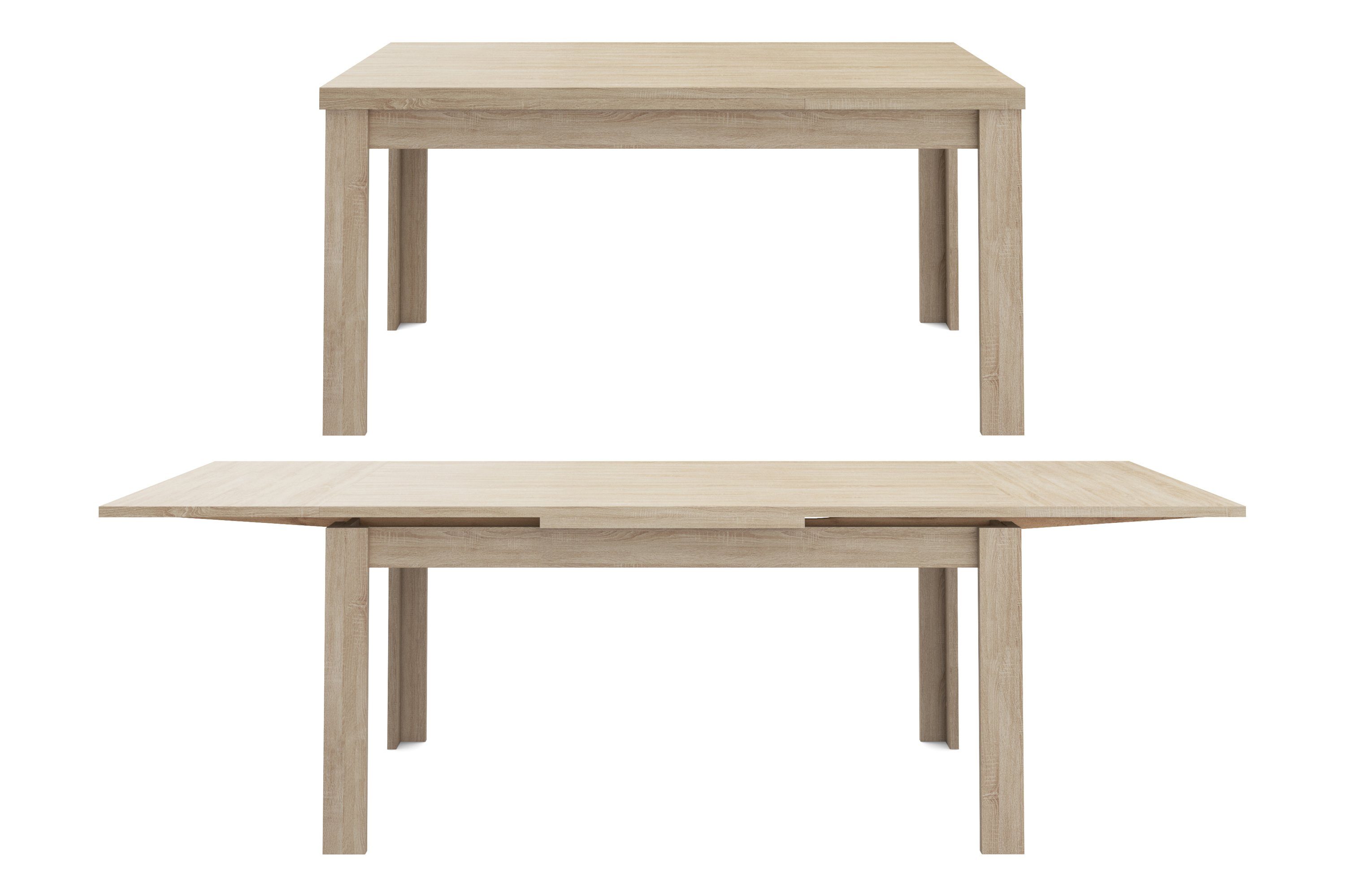Mäusbacher Eettafel Monti BESTSELLER!, tafel, keukentafel, uitschuifbare tafel tot 280 cm eettafels maat 140 cm x 78 cm x 90 cm beige