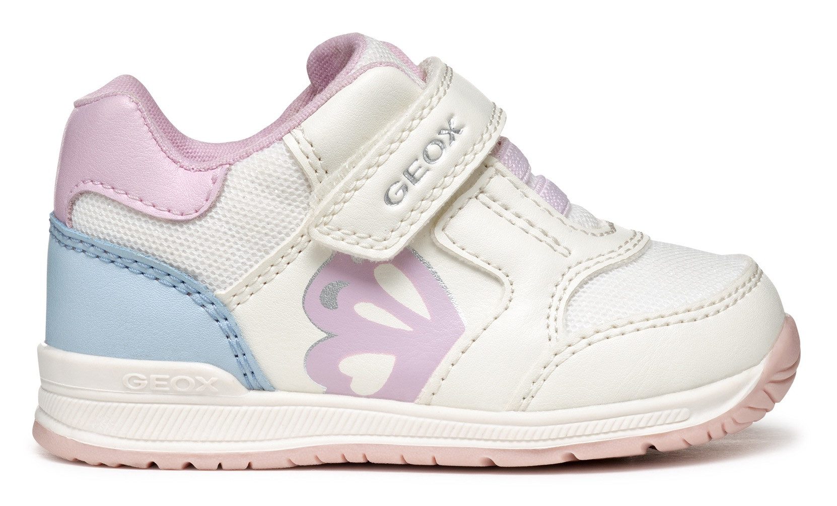 Geox Babyschoentjes B RISHON GIRL , klittenbandschoen, meisjes schoen met fijne glitters en vlinder motief