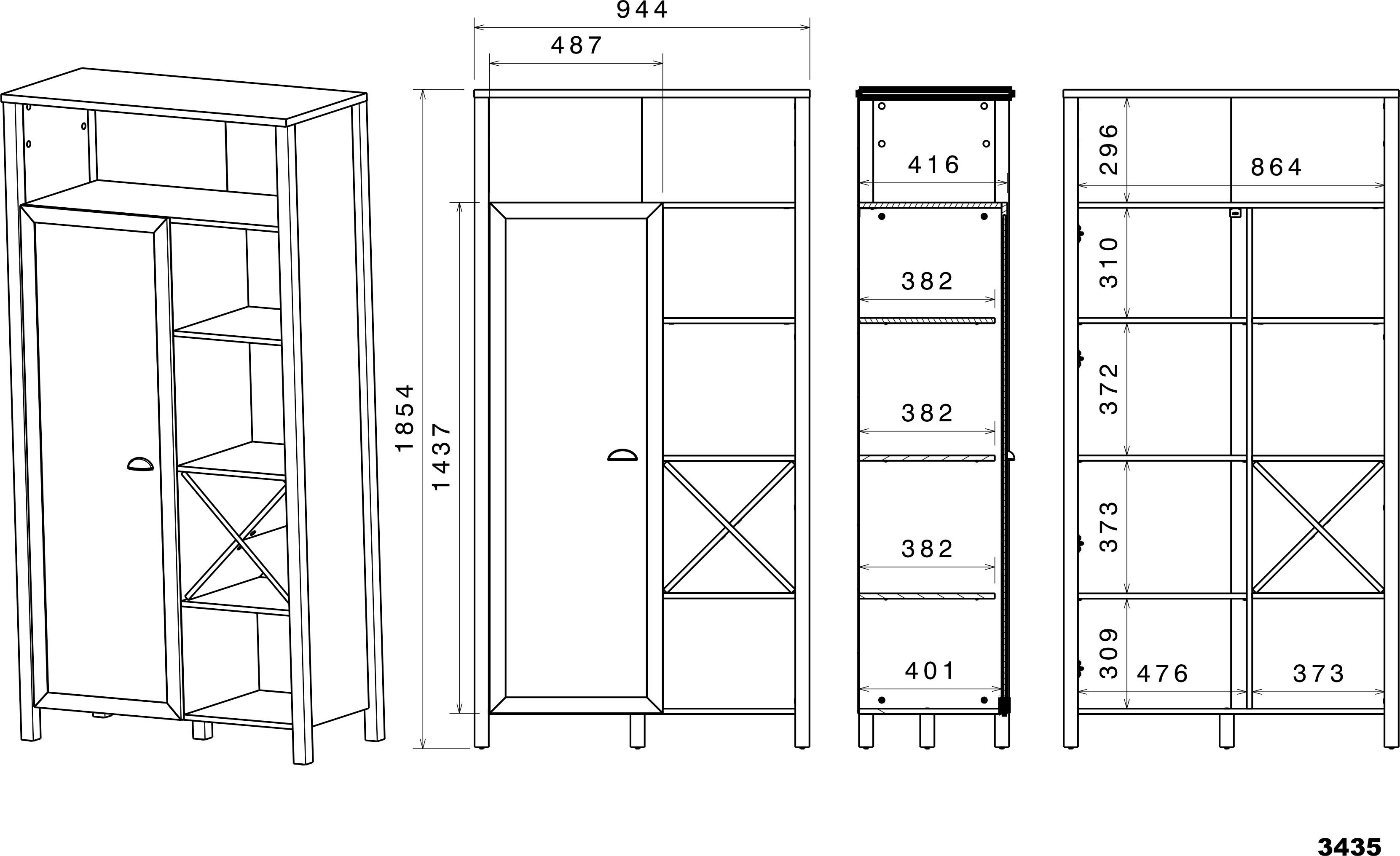 Parisot Buffetkast Cottage 11 Veel opbergruimte, flessenrek, metalen handgrepen, MDF, melamine gecoat (1 stuk)
