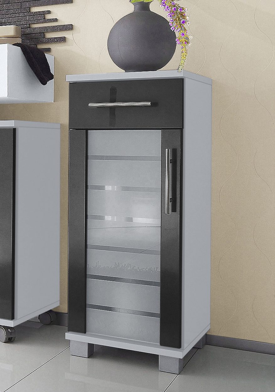 Schildmeyer Onderkast Nikosia Breedte 30 cm, met glasdeur, 1 lade, mdf-fronten, metalen grepen
