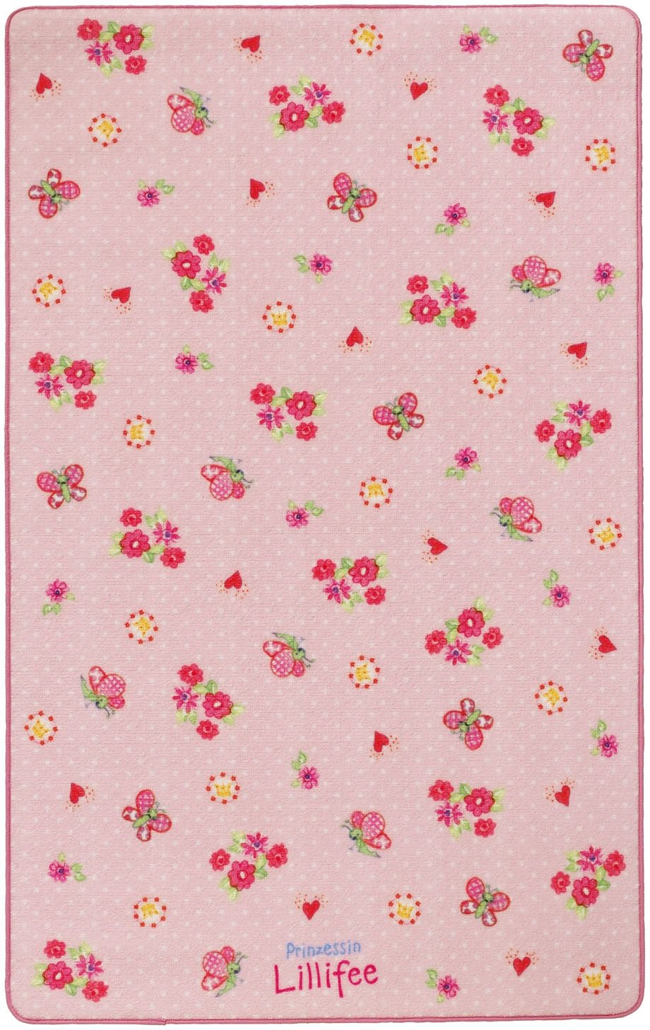 Prinzessin Lillifee Kindervloerkleed LI-105 Vloerkleed in printdessin, motief bloemen, kinderkamer