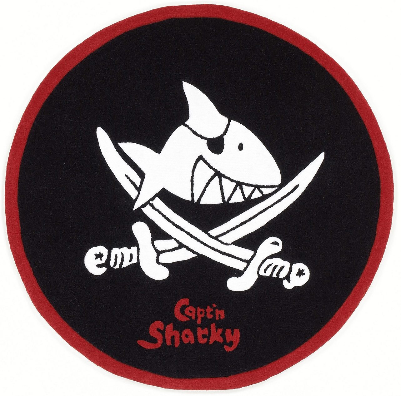 Kindervloerkleed, rond, Capt'n Sharky, »SH-2360-01«, handgetuft, gesneden contouren