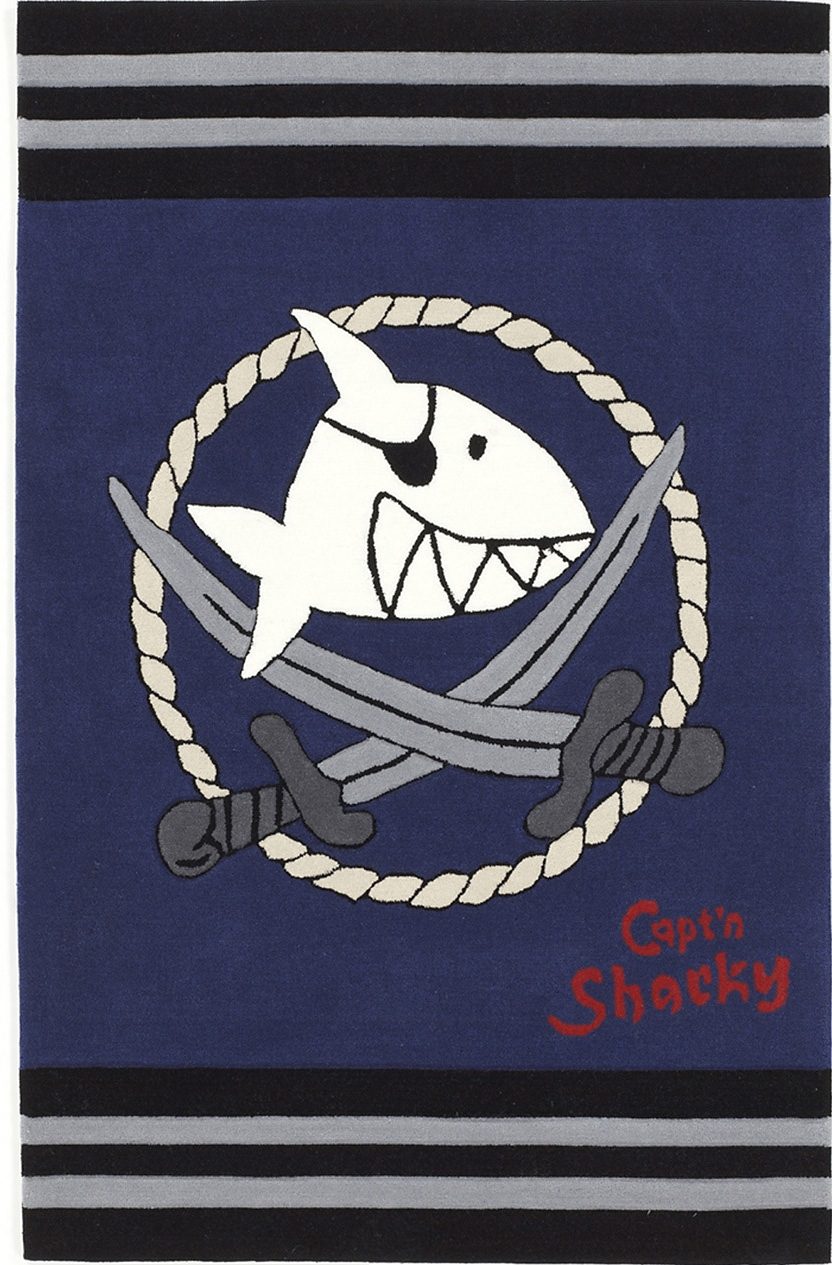 Kindervloerkleed, Capt'n Sharky, »SH-2937-01«, handgetuft, gesneden reliëfpatroon