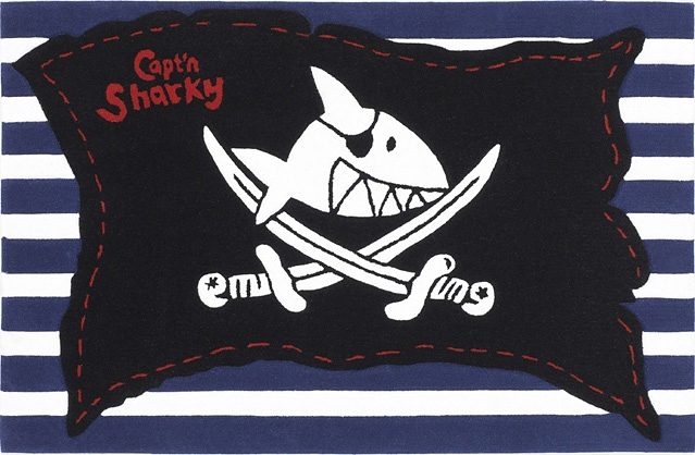 Kindervloerkleed, Capt'n Sharky, H-2991-01, handgetuft, gesneden reliëfpatroon