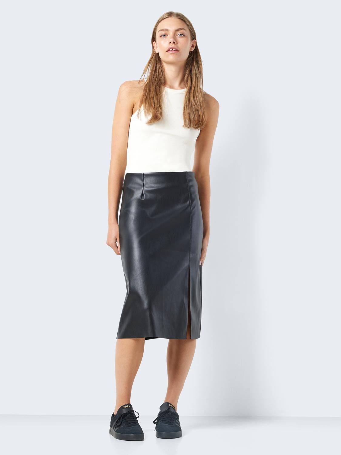 Noisy may Imitatieleren rok NMCLARA HW SLIT MIDI LENGTH SKIRT