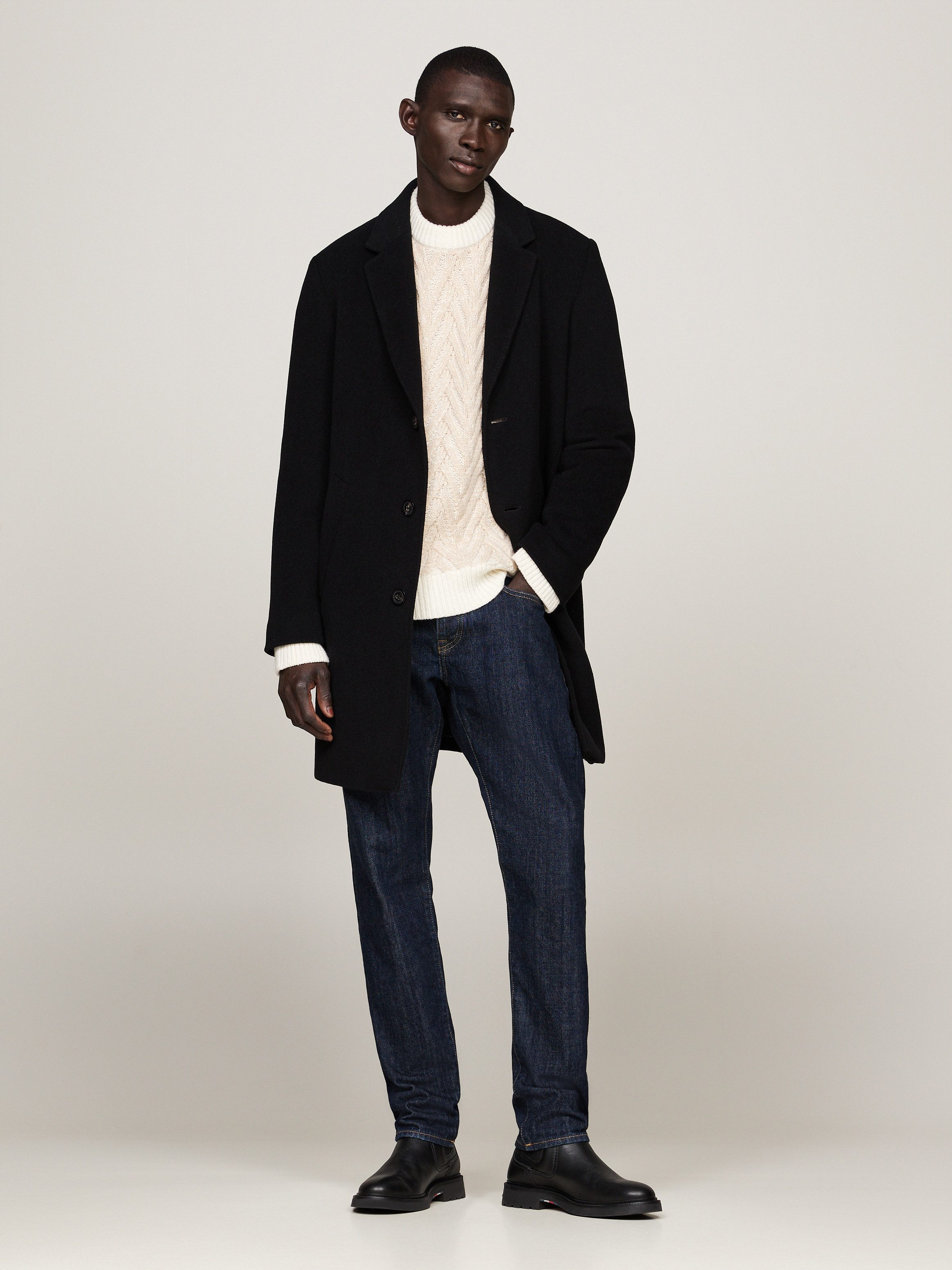 Tommy Hilfiger Lange jas DC WOOL MIX COAT
