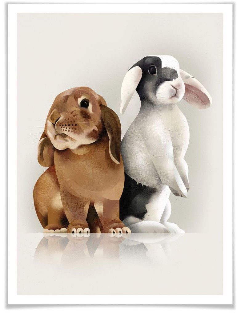 Wall-Art Poster Bunny Love Poster, artprint, wandposter (1 stuk)