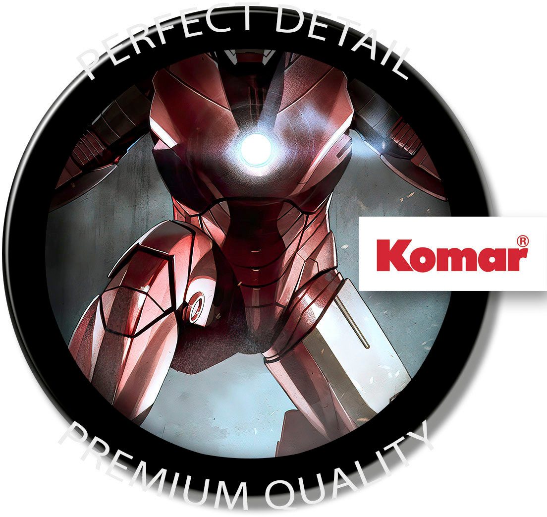 Komar Artprint op linnen Iron Man Charging - Afmeting 40 x 30 cm Canvasdoek met echt houten frame, kinderkamer (1 stuk)