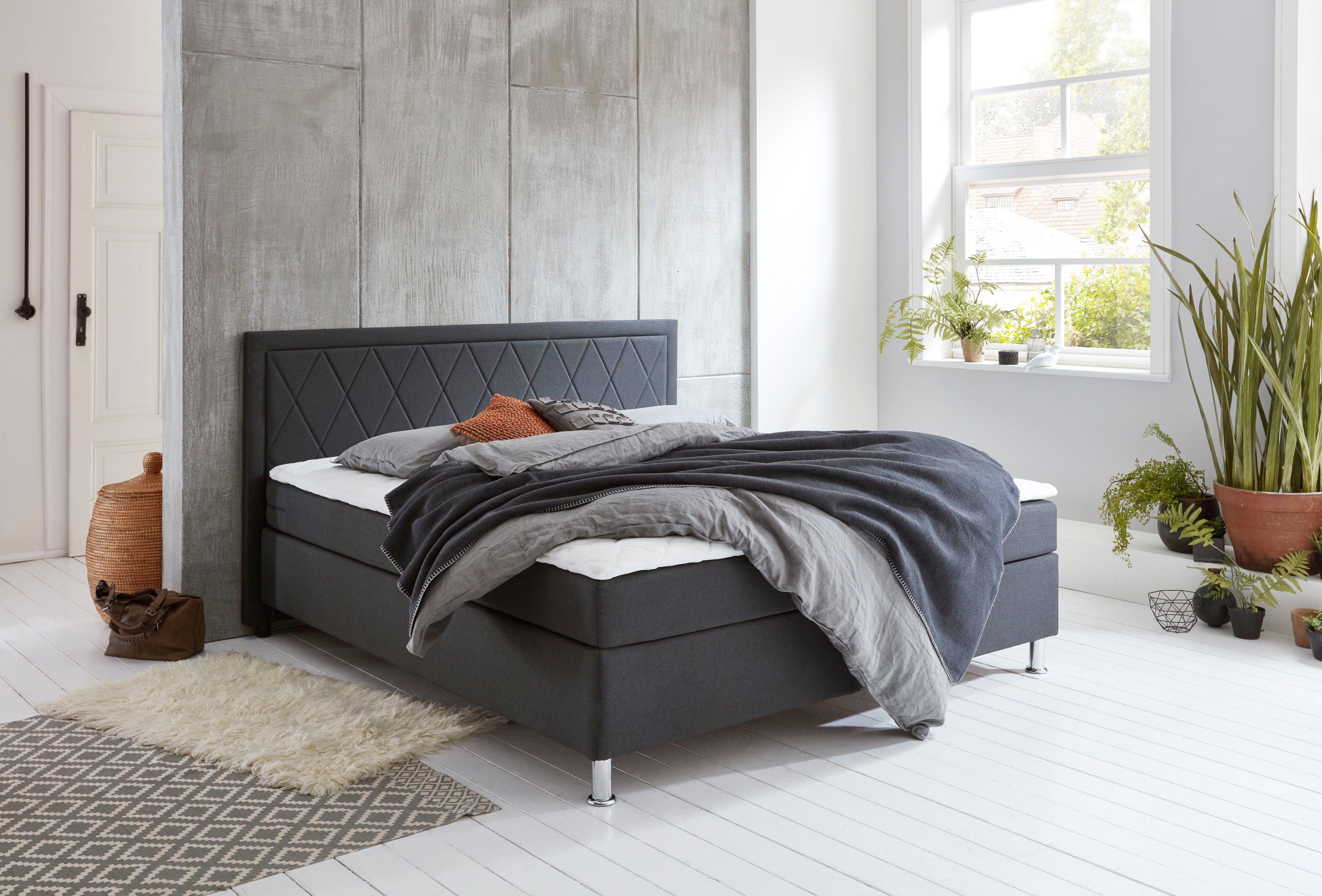 ATLANTIC home collection Boxspring Helen Pocketveringsmatras en topmatras, naar keuze met bedkist