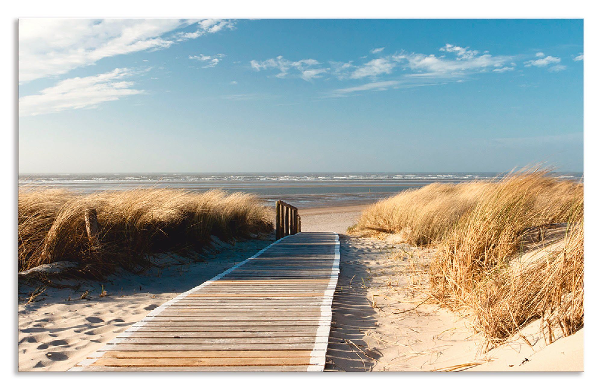 Artland Keukenwand Noordzeestrand op Langeoog - pier Aluminium spatscherm met plakband, gemakkelijke montage keukenwanden beige