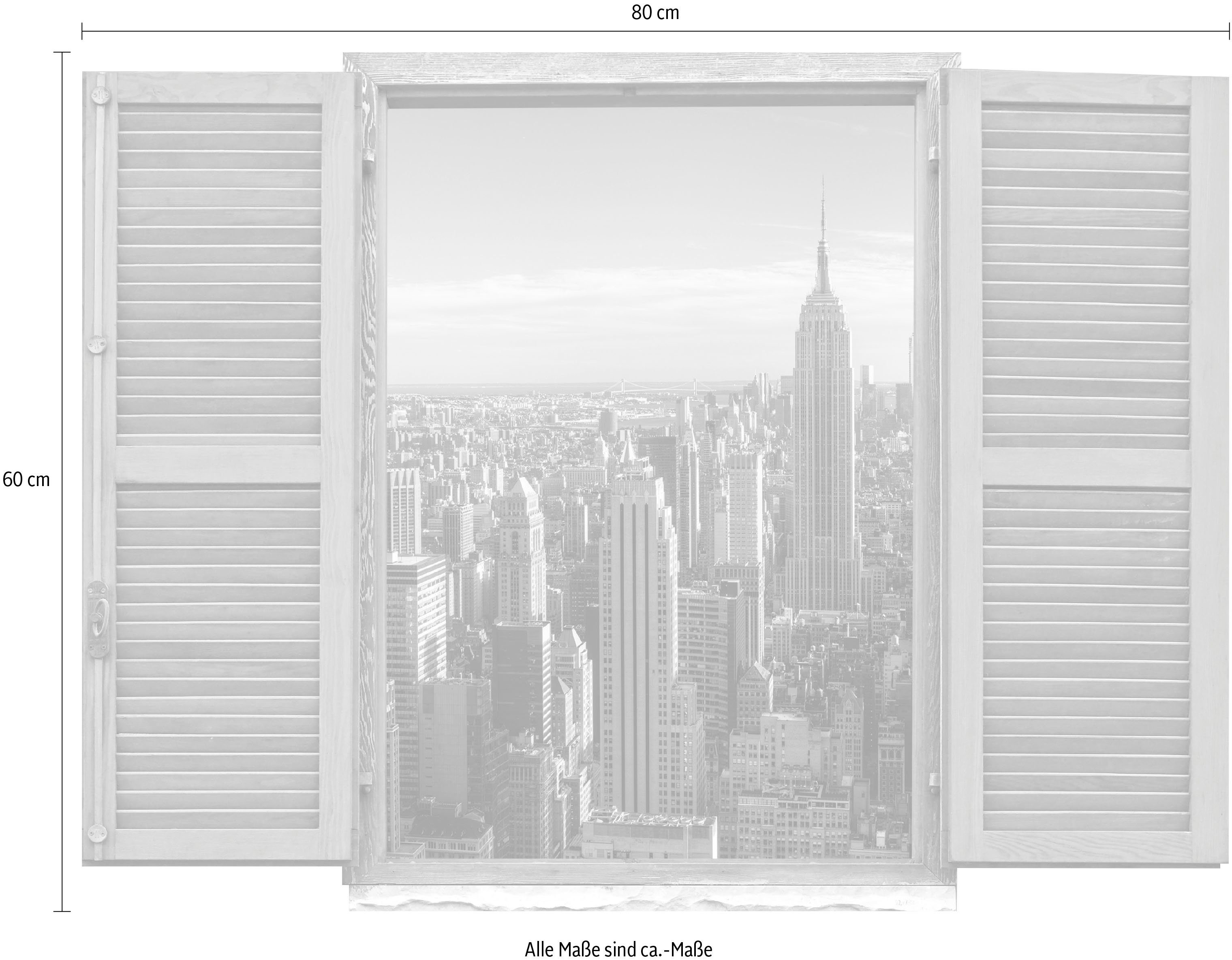 queence Wandfolie New York Muursticker, muurdecoratie, zelfklevend, 3D, raam (1 stuk)