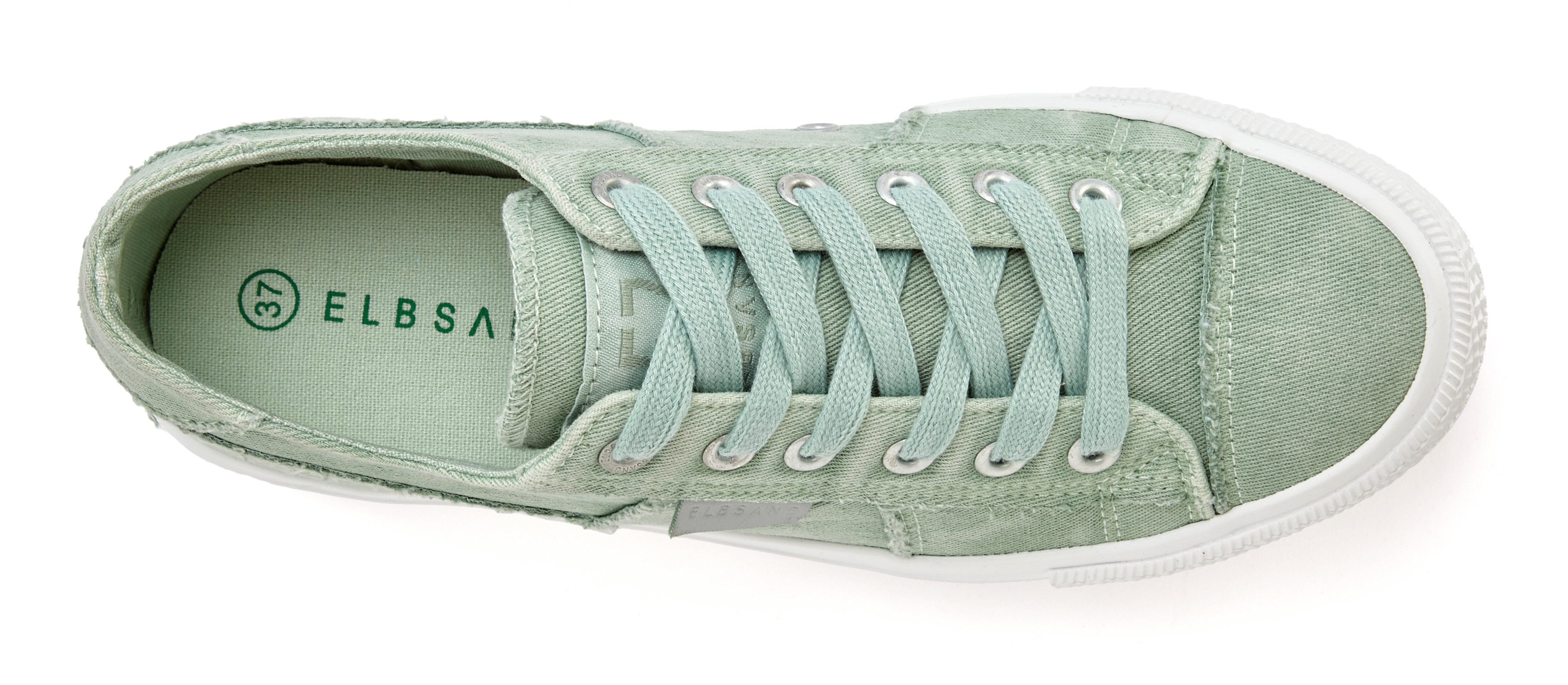 Elbsand Sneakers Veterschoen, vrijetijdsschoen van textiel, used-look VEGAN