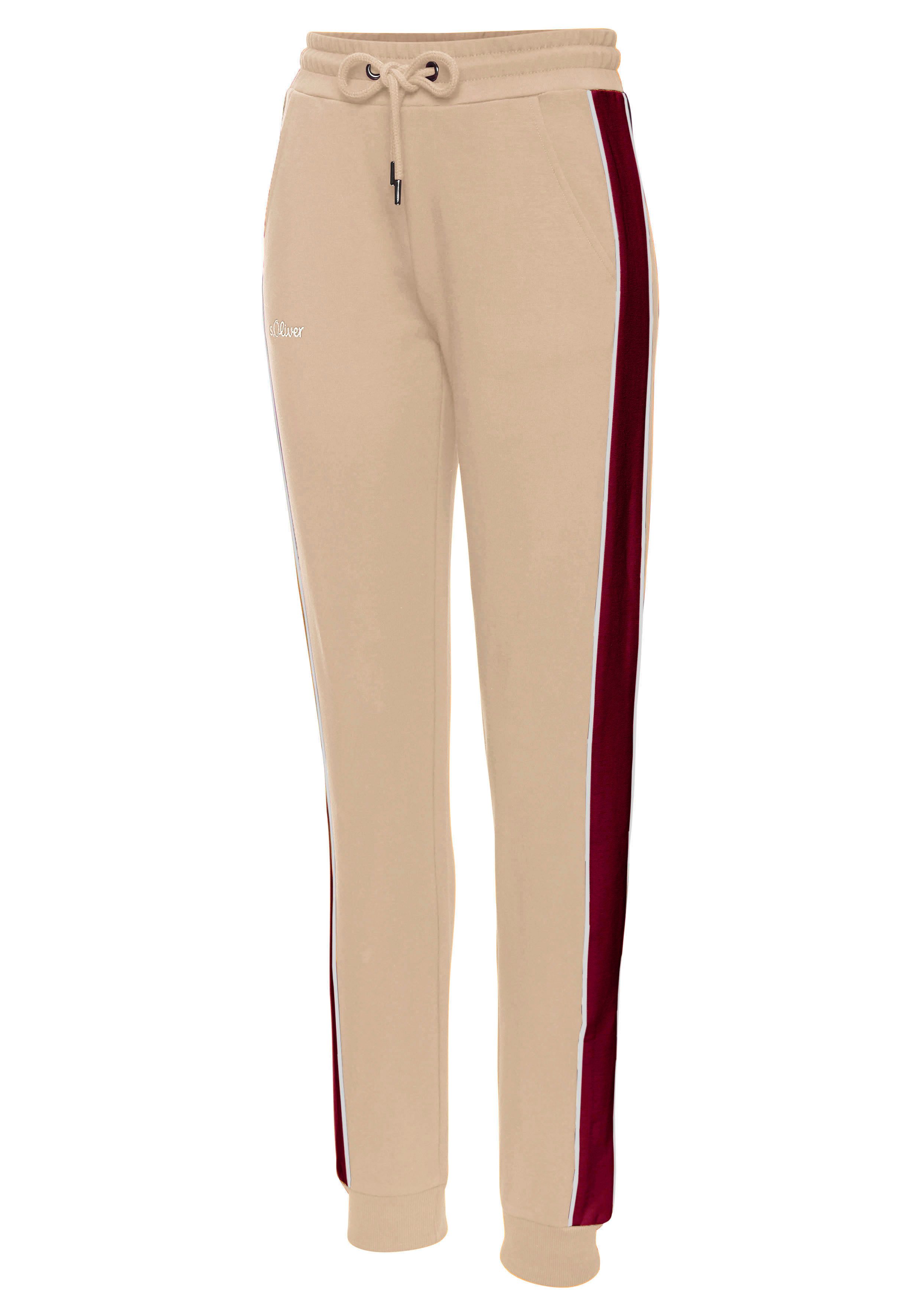 s.Oliver RED LABEL Beachwear Sweatbroek met zijstrepen en piping loungewear (1-delig)