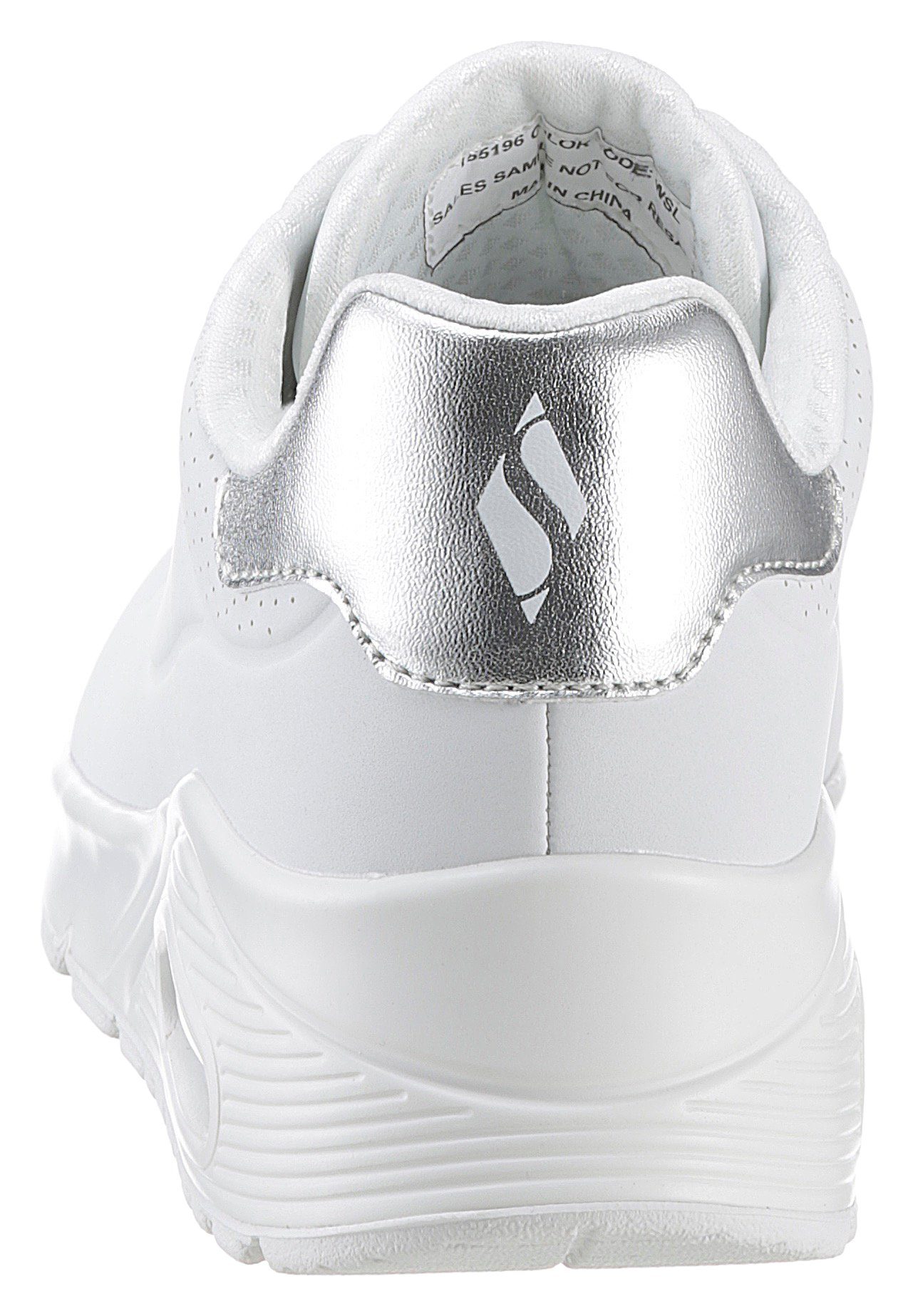 Skechers Slip-on sneakers UNO SHIMMER AWAY Slipper, vrijetijdsschoen, plateau sneaker met modieuze sleehak