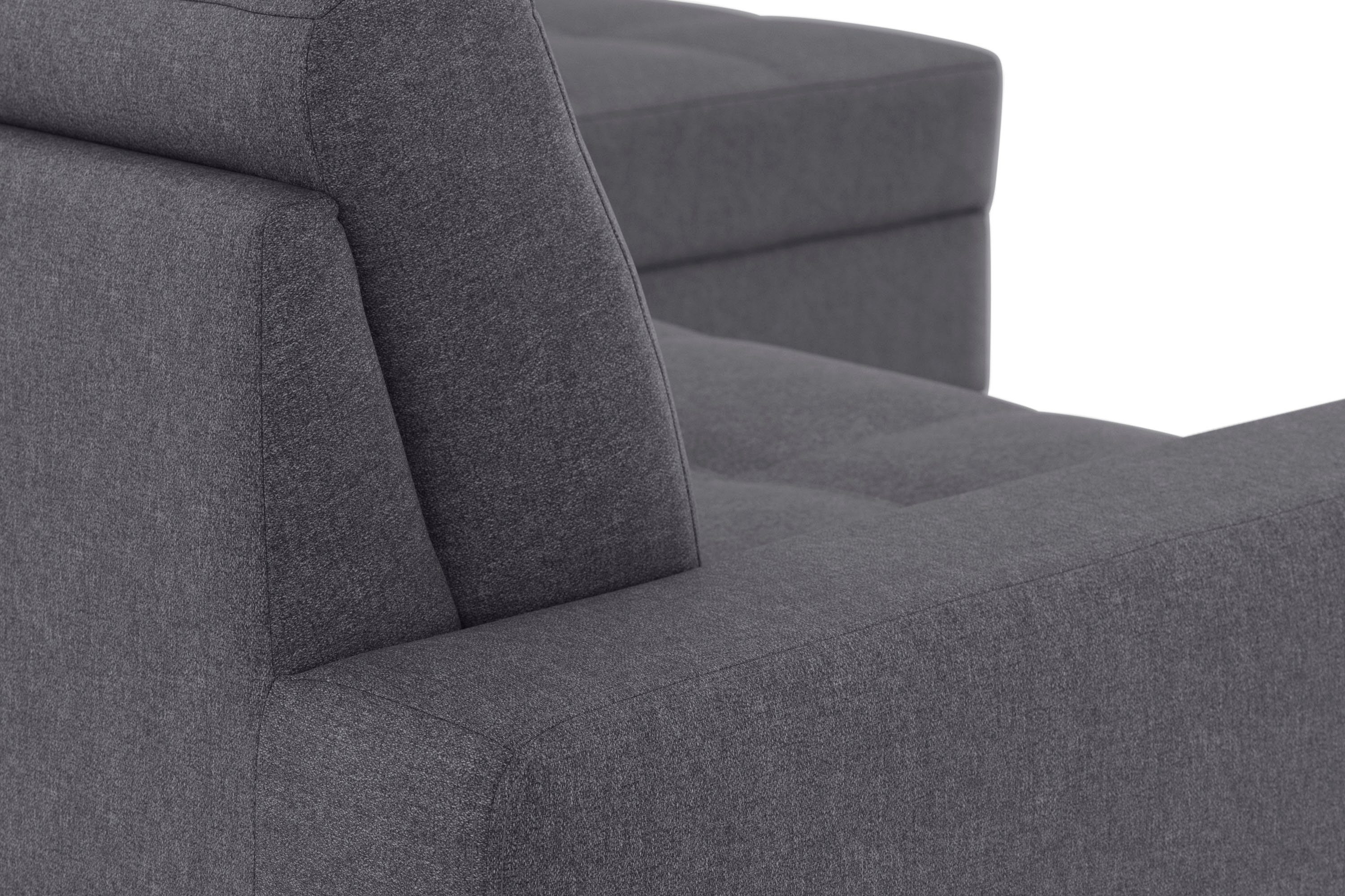DOMO collection Hoekbank Florentina tijdloos en elegant, zitnaden als designelement, L-vorm keuze met slaapfunctie, met contrastnaad, comfortabele zithoogte 47 cm