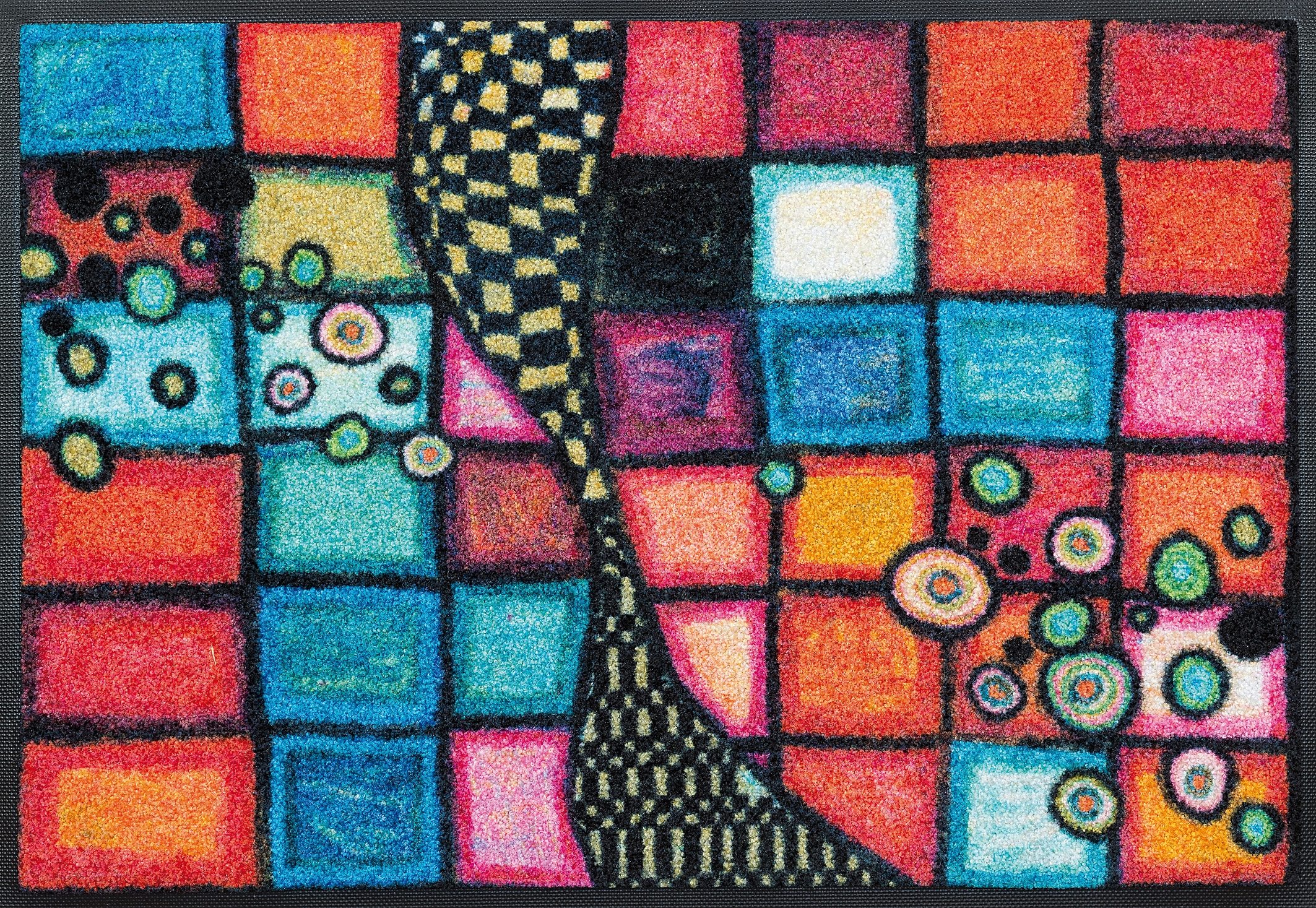 wash+dry by Kleen-Tex Mat Tiger Tundra Inloopmat, antislip, geschikt voor binnen en buiten, wasbaar deurmatten maat 40 cm x 60 cm x 7 mm multicolor