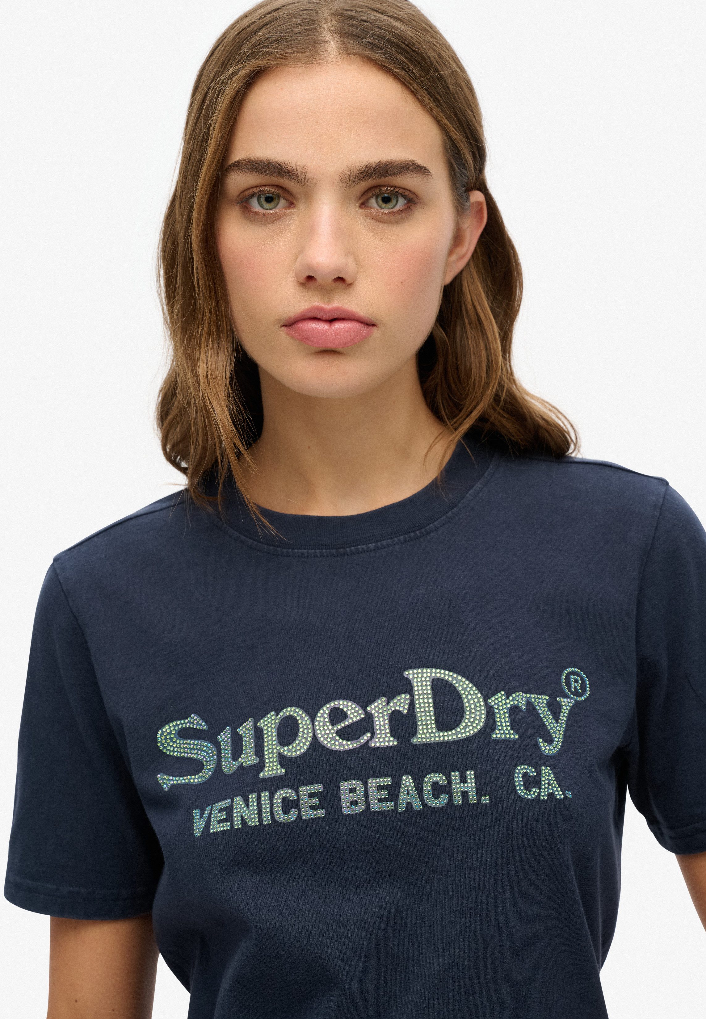 Superdry Shirt met korte mouwen VENUE METALLIC RELAXED TEE