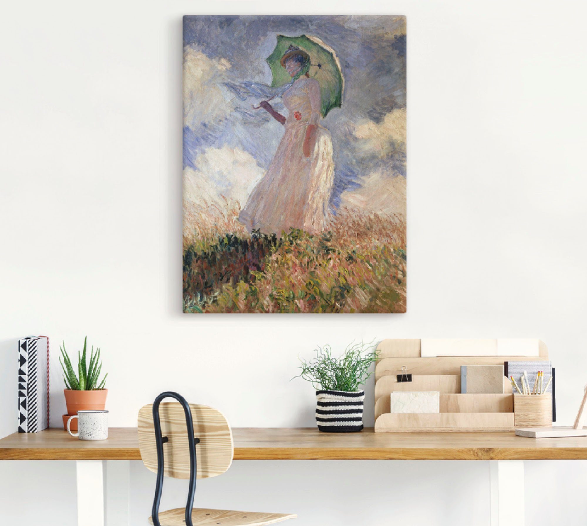 Artland Artprint Vrouw met parasol, Suzanne Hoschedé als artprint op linnen, poster in verschillende formaten maten