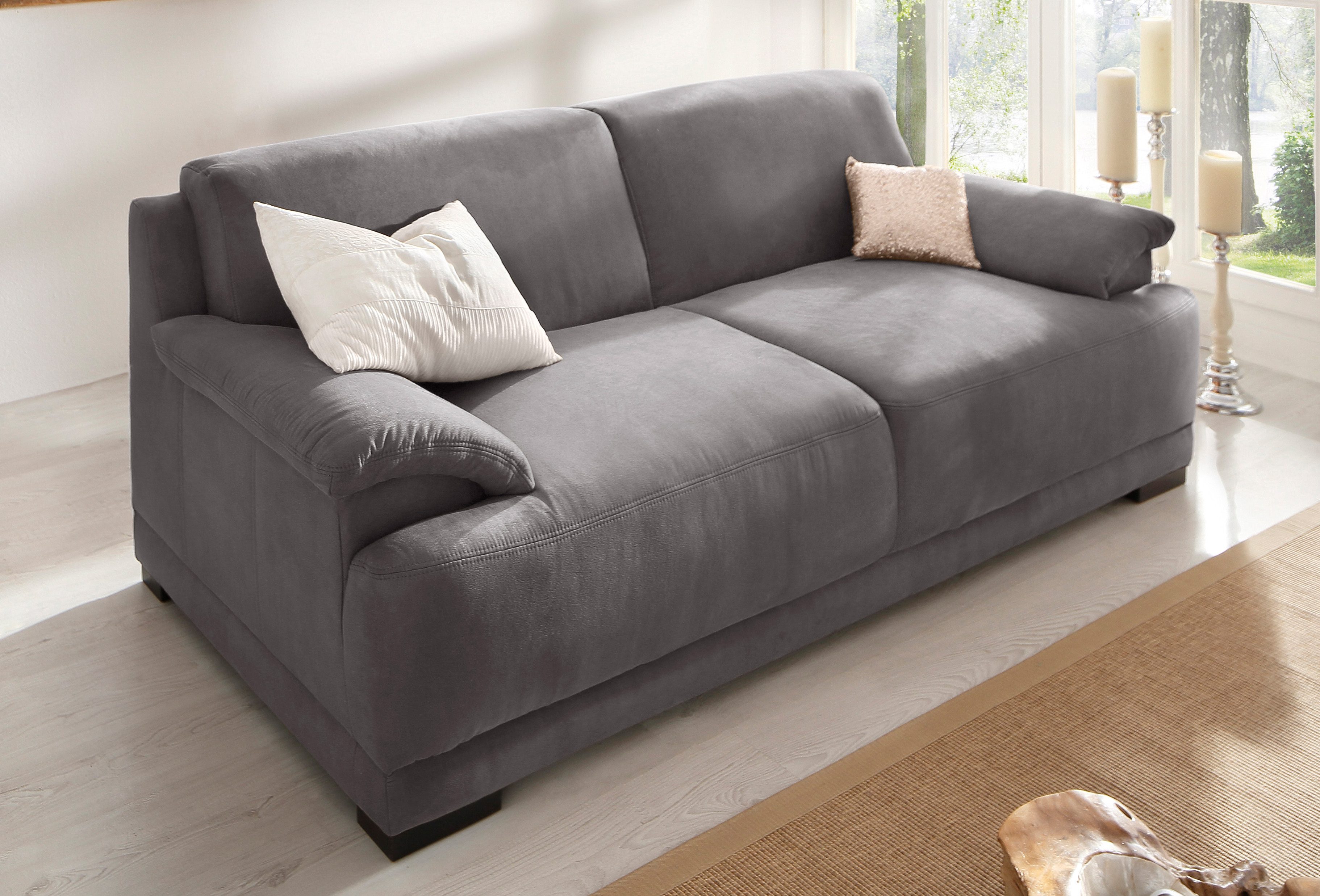 Home affaire 3-zitsbank Telos met boxspring ophanging grijs, 3-zitsbanken