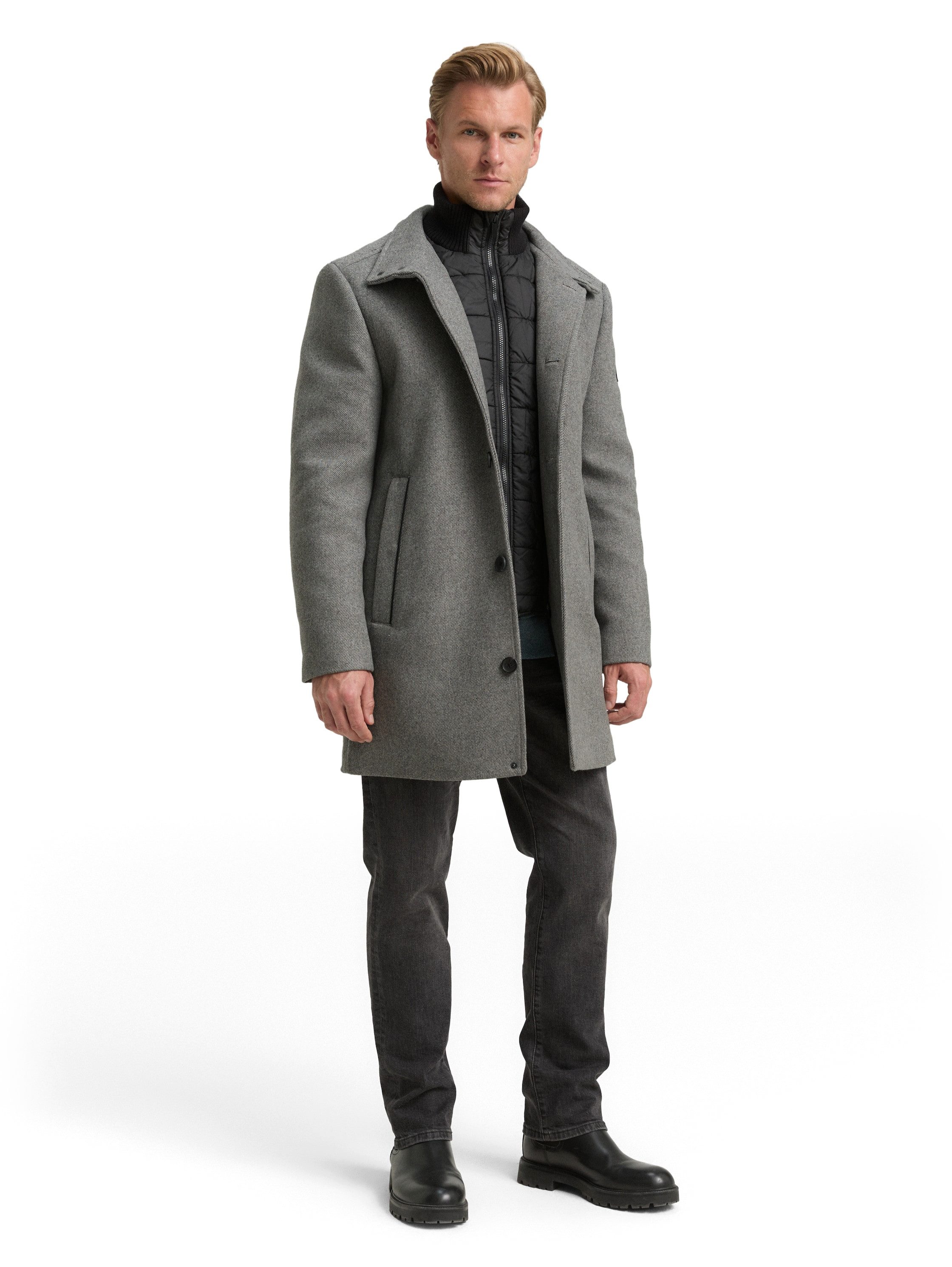 Tom Tailor Wollen jas met afneembare binnenjas