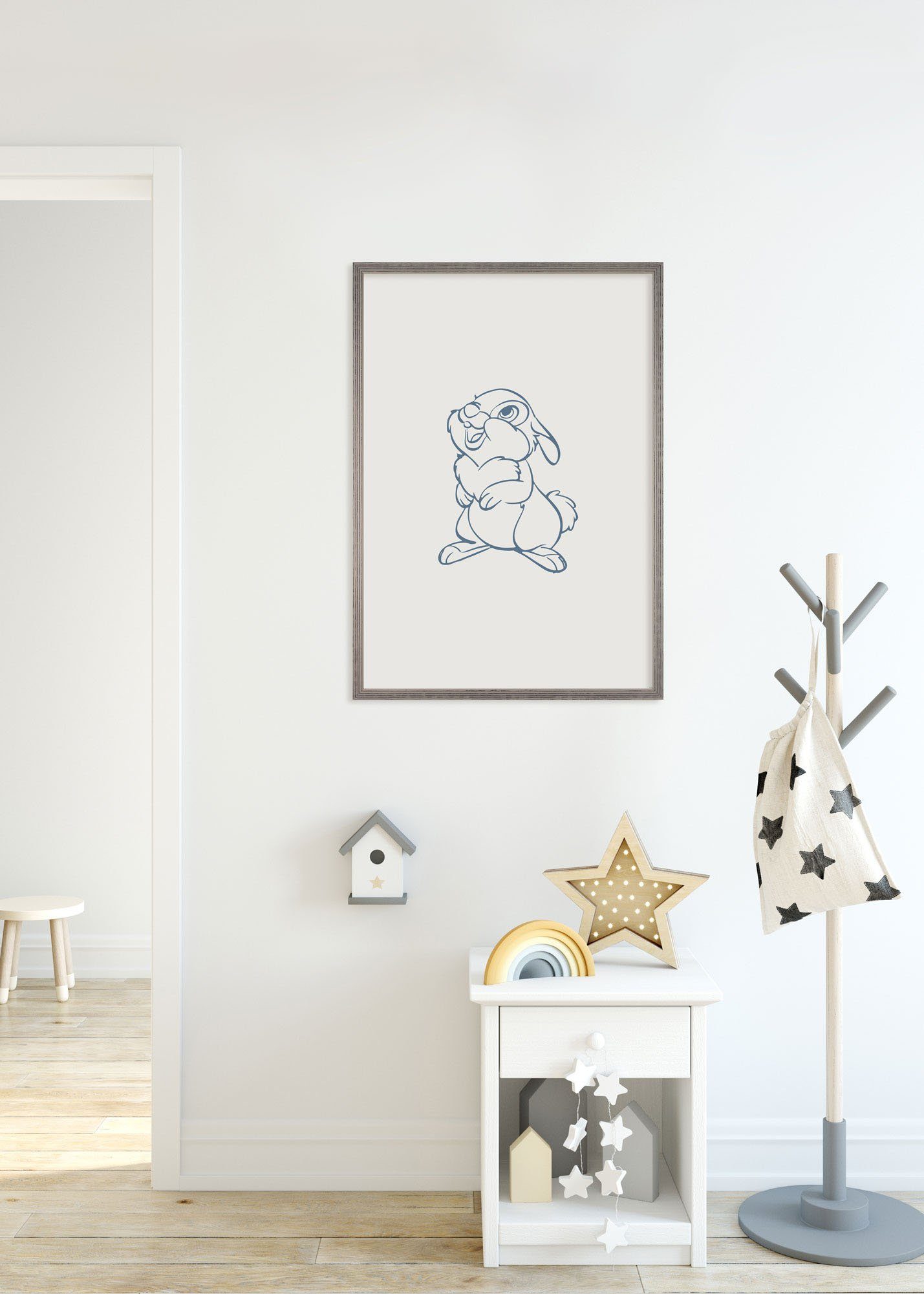 Komar Wanddecoratie Hey Thumper Wanddecoratie voor de kinderkamer - zonder lijst (1 stuk)
