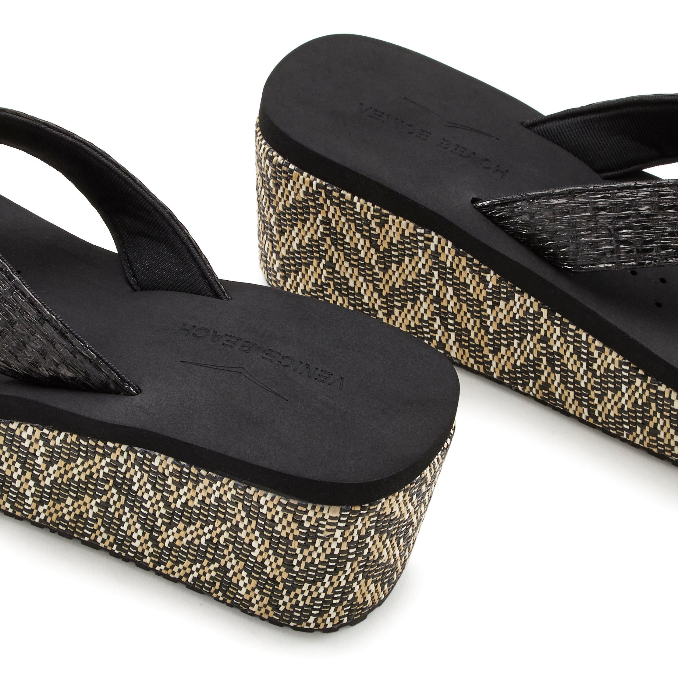 Venice Beach Badslippers Sandaal, pantoffel, badslipper met versierde sleehak VEGAN