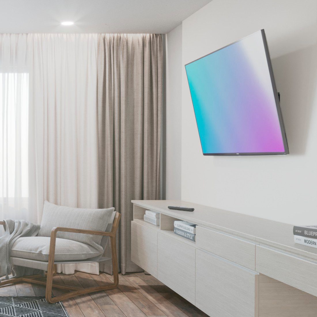 Hama Tv-wandhouder Wandbeugel (kantelbaar, VESA 400x400, 32"- 65")