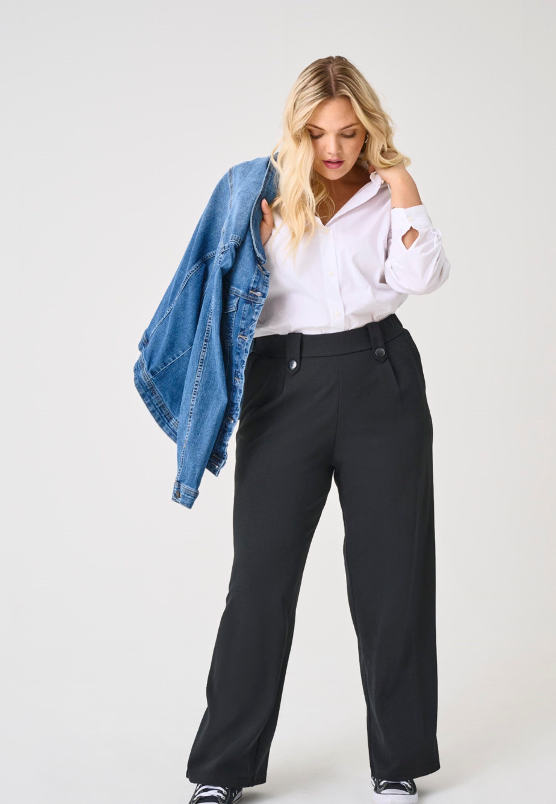ONLY CARMAKOMA Jerseybroek CARSANIA BUTTON PANT JRS PNT NOOS