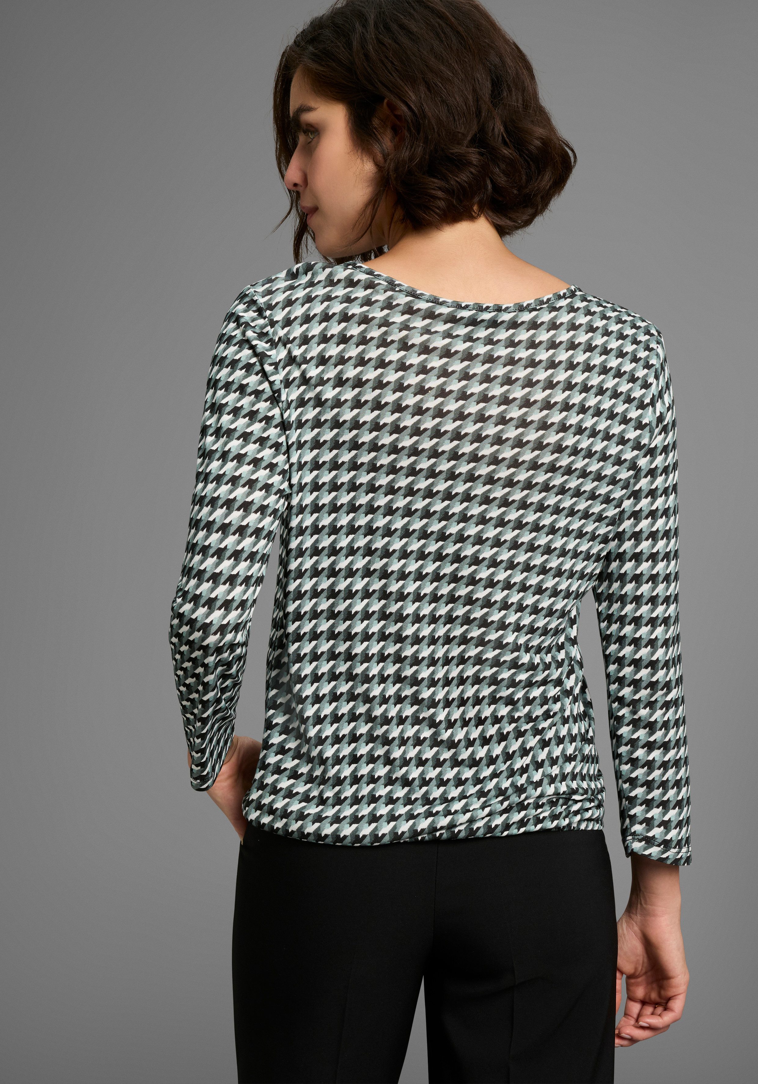 Laura Scott Shirt met 3/4 mouwen met grafische all-over print - nieuwe collectie