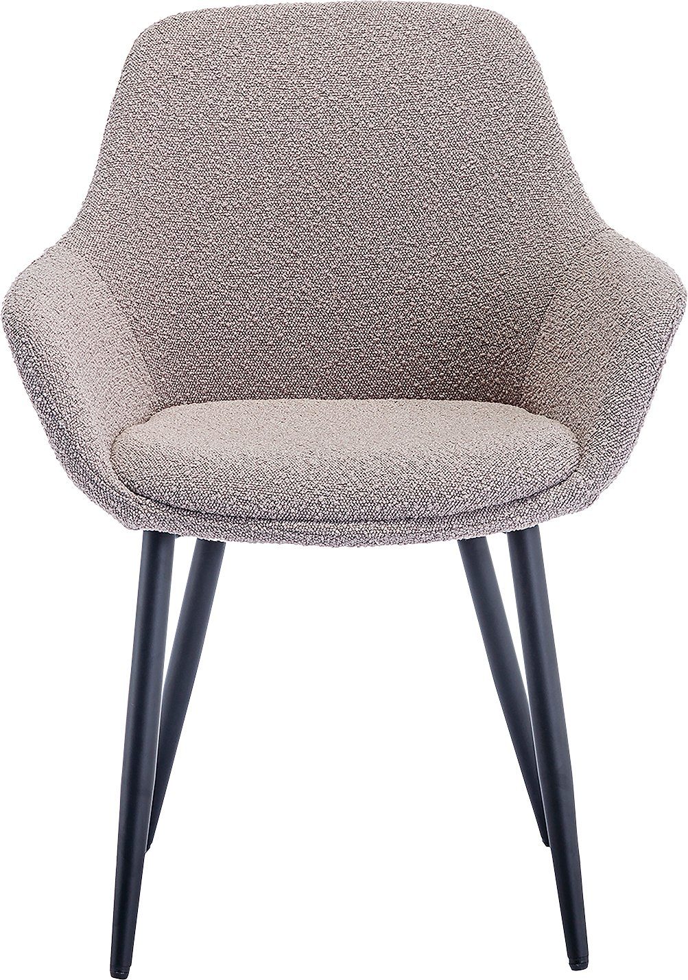 SalesFever Stoel met armleuningen moderne bouclébekleding (set, 2 stuks)