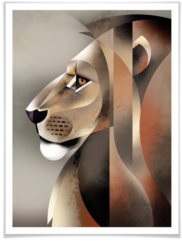 wall-art poster lion poster zonder lijst (1 stuk) multicolor