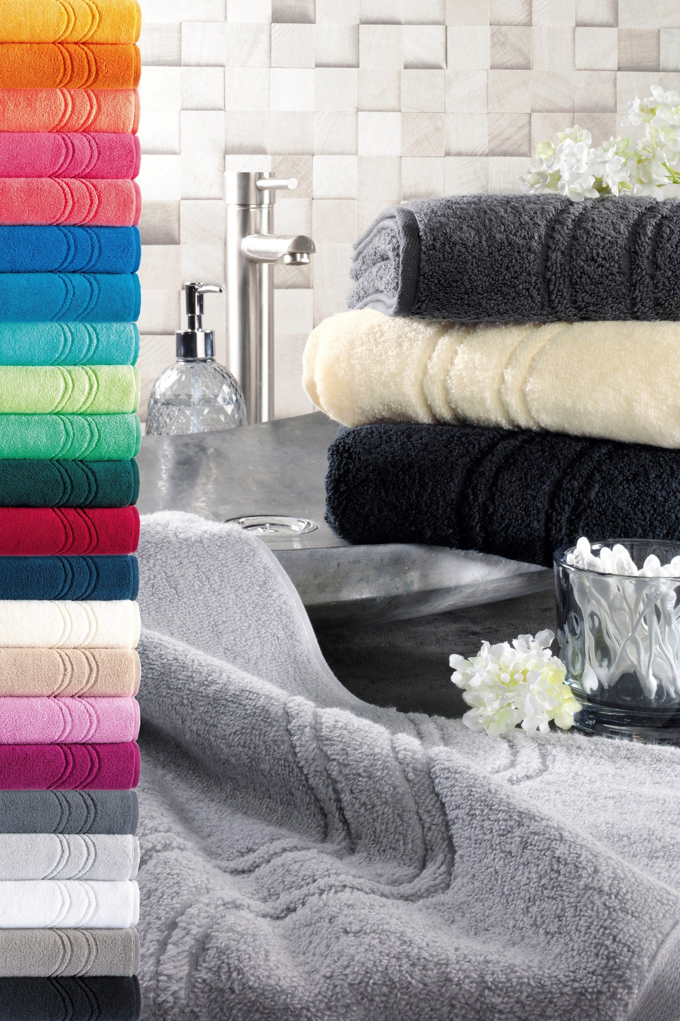 ROSS Douchelaken Cashmere feeling met golven-randdessin (1 stuk)