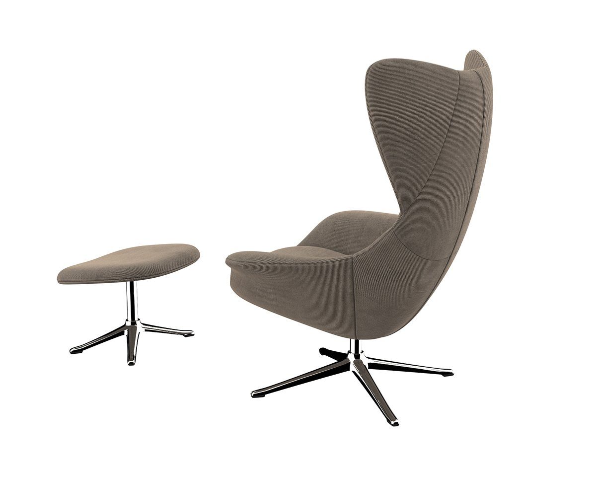 FLEXLUX Oorfauteuil Stilo relaxstoel, TV-stoel Solitaire, stijlicoon, draaibaar, aluminium basis