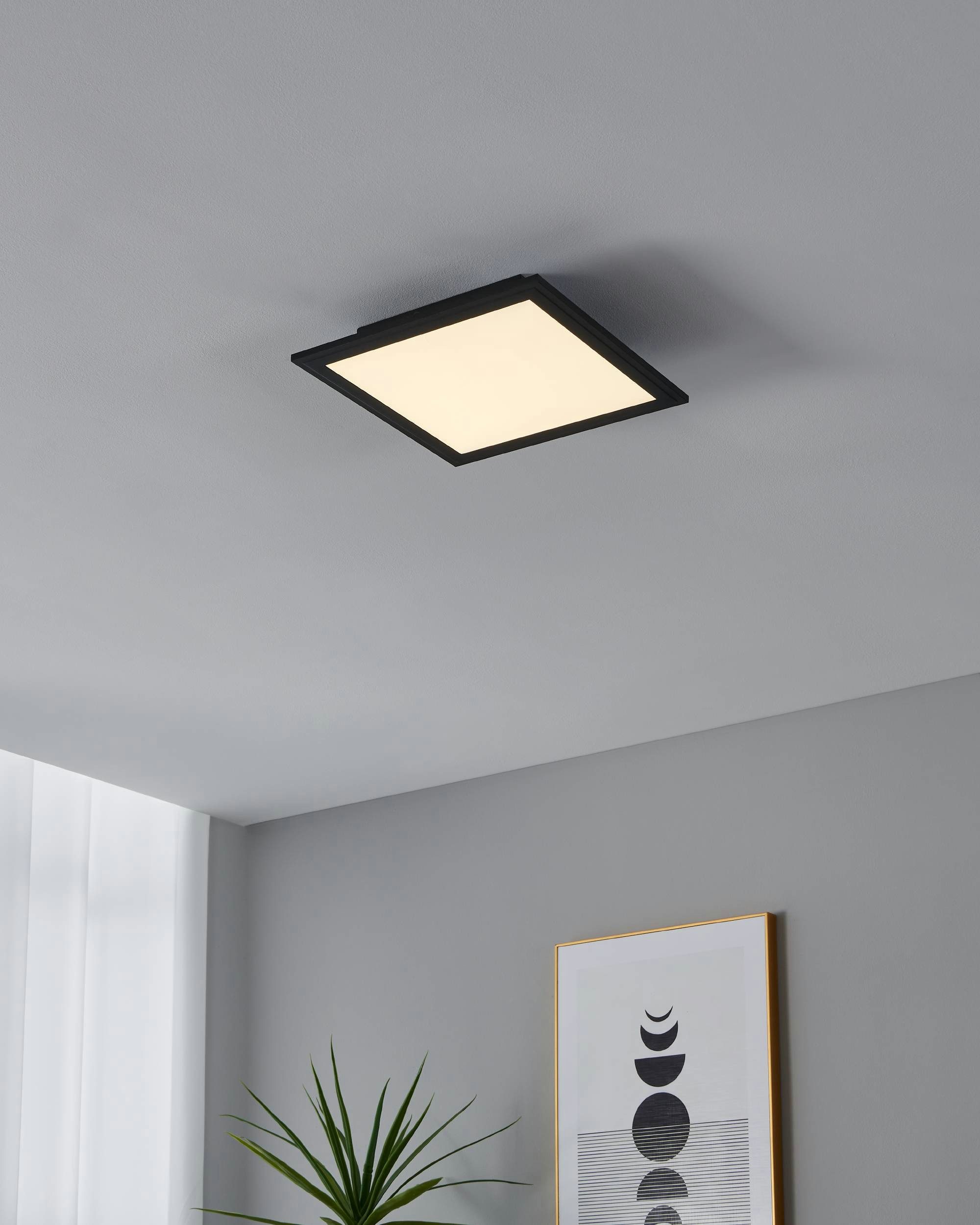 EGLO Plafondlamp SALOBRENA-Z Disco-modus, app/spraakbesturing Alexa,?30x30x5cm, excl. afstandsbediening (1 stuk)