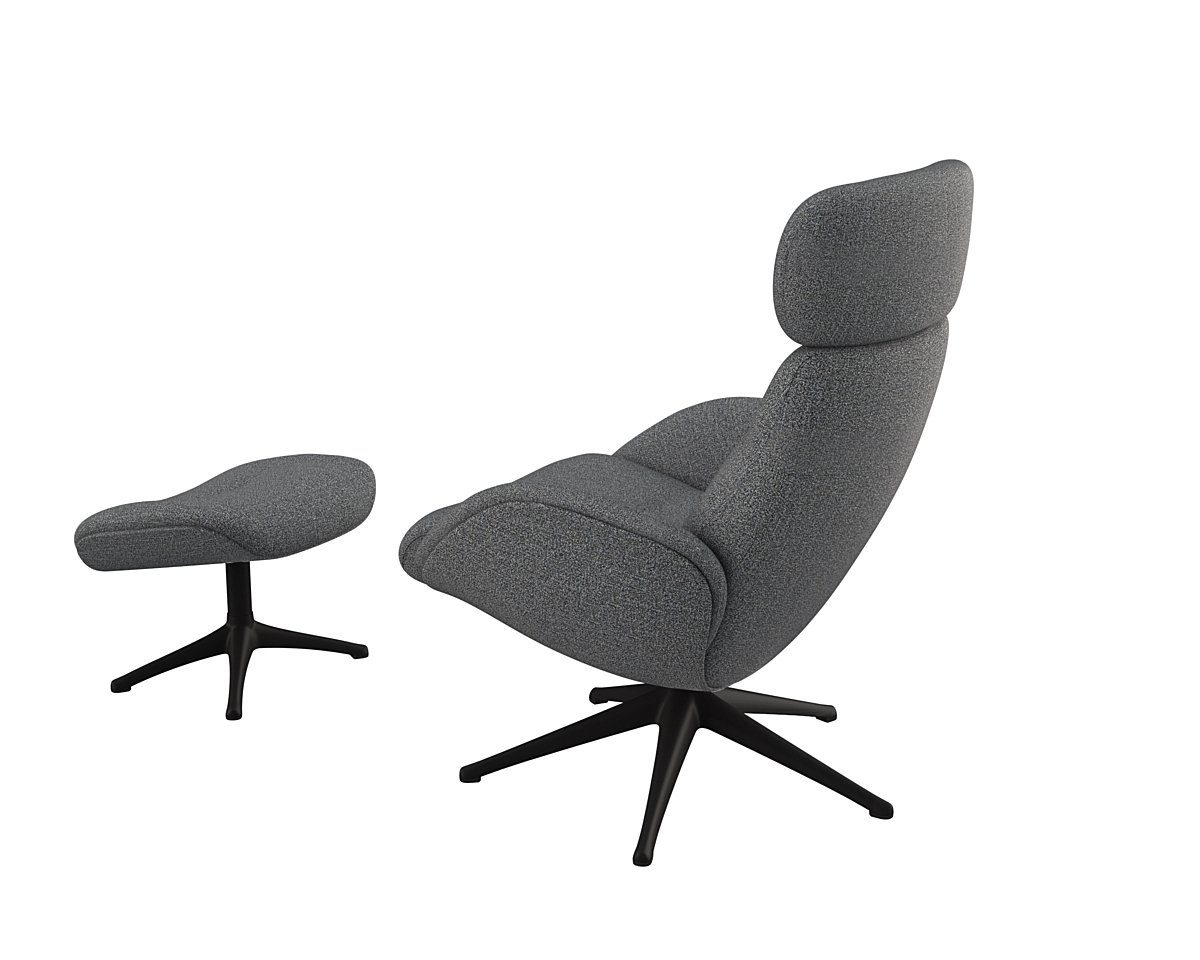 FLEXLUX Relaxfauteuil Relaxchairs Elegant Eersteklas comfort, rug- en hoofdsteunverstelling, draaibaar, zwarte voet