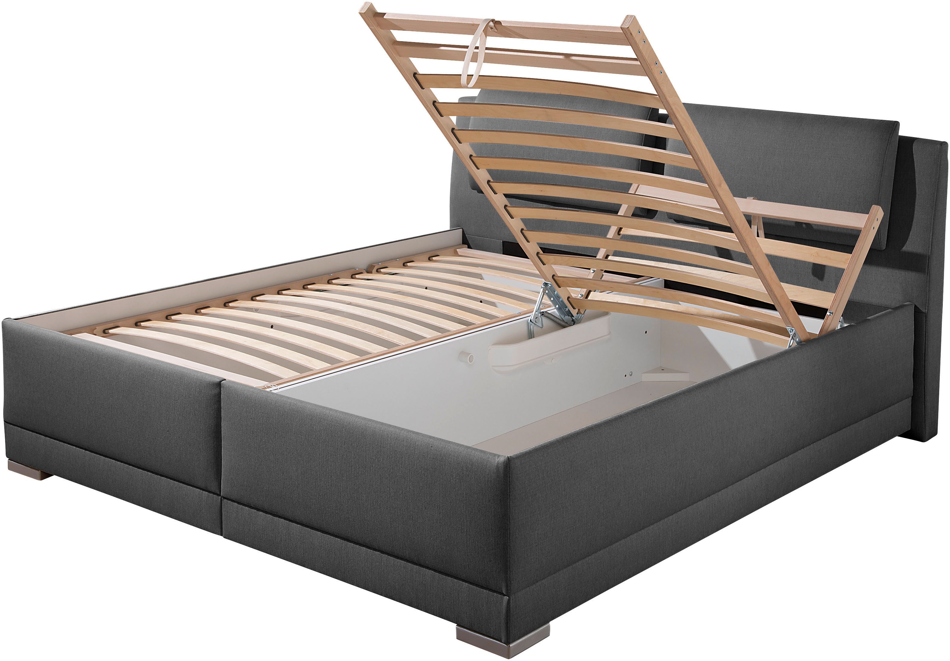 Maintal Gestoffeerd bed Oderzo met bedkist, verstelbare hoofdsteun, matrassen in h2 of h3 ter keuze