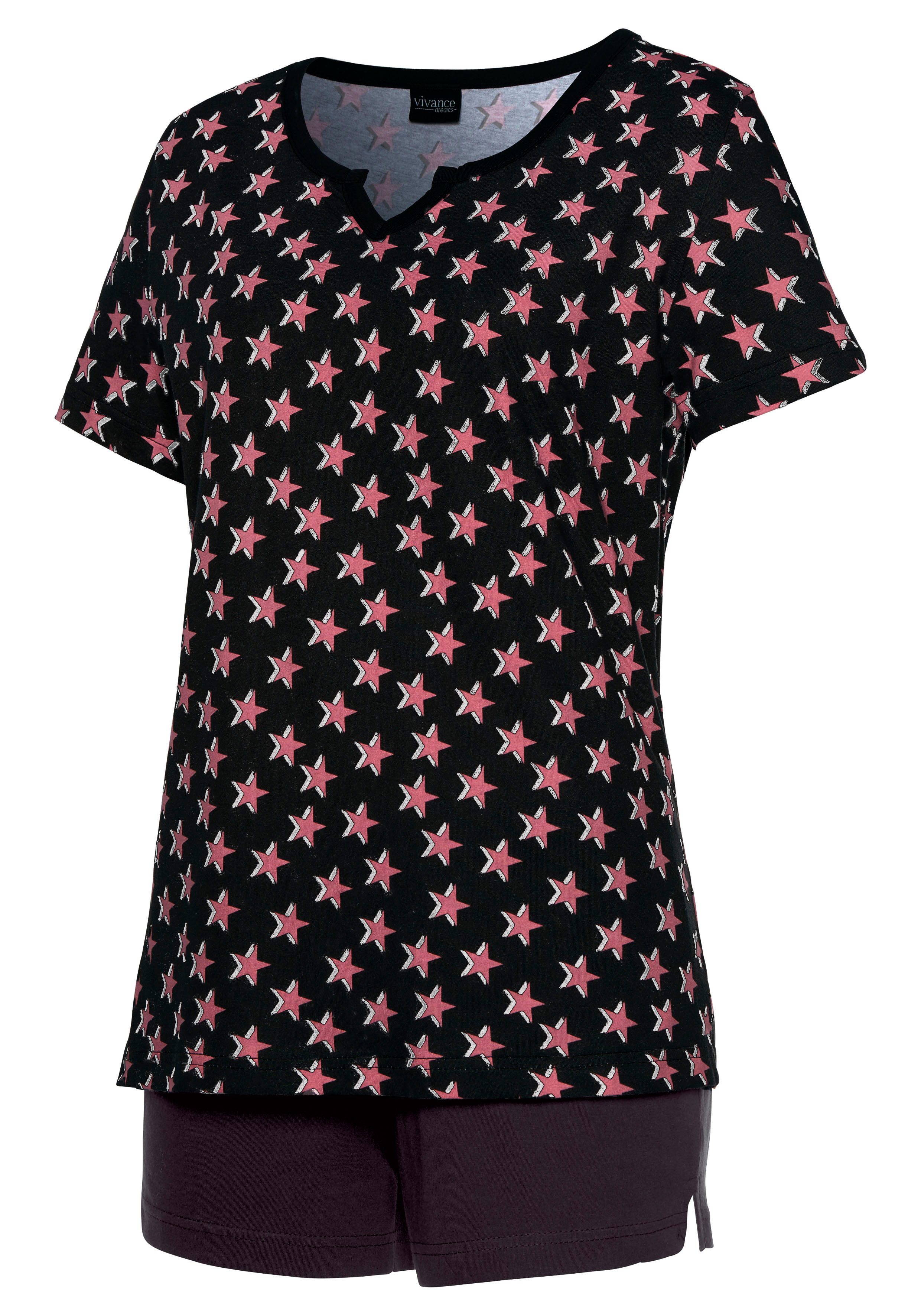 Vivance Dreams Shortama met sterrenprint (4-delig Set van 2)