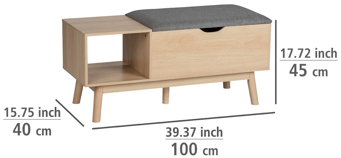 WENKO Schoenenbank Edda Bxdxh: 100x40x45 cm