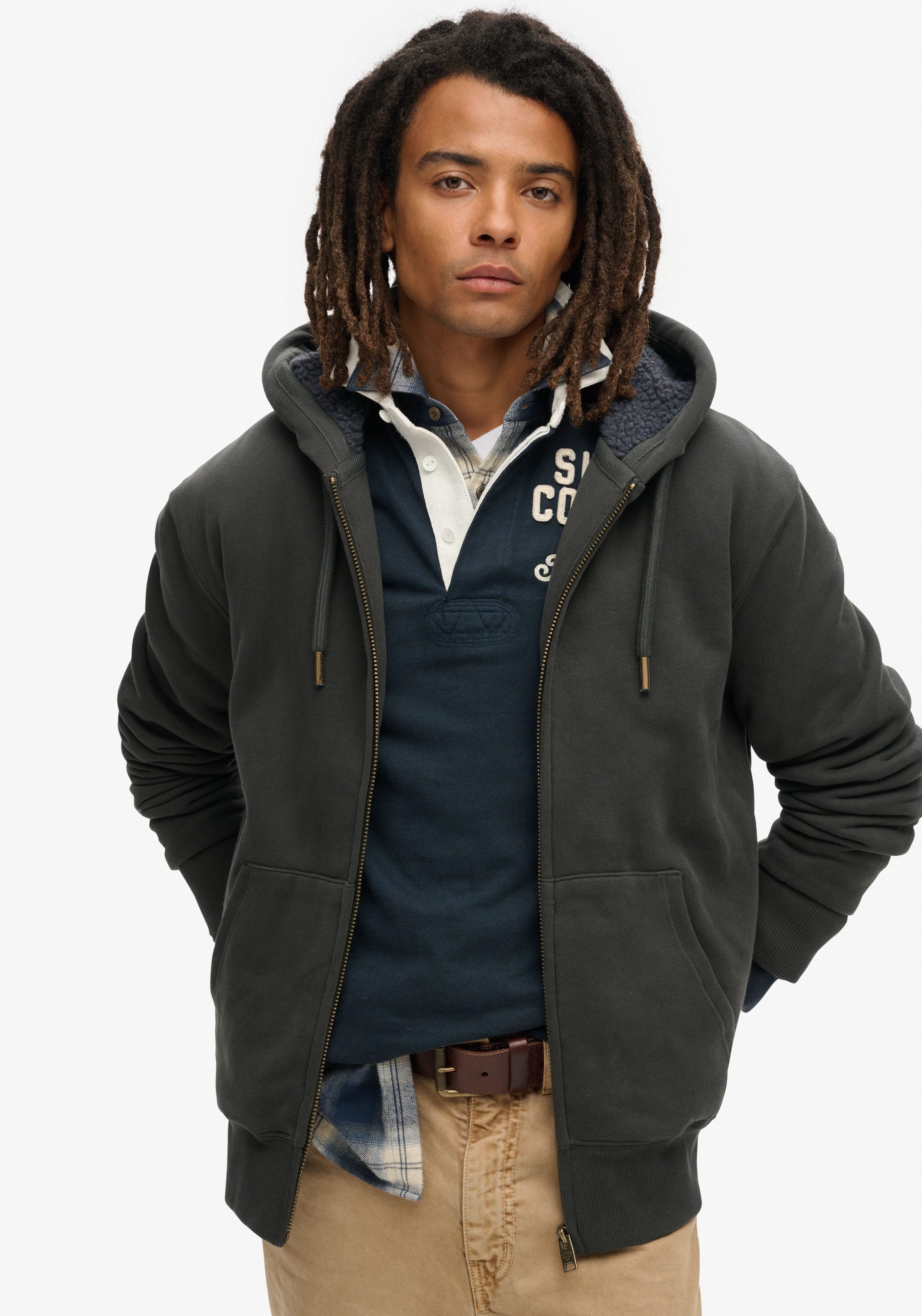 Superdry Capuchonsweatvest Borg Lined Ziphood