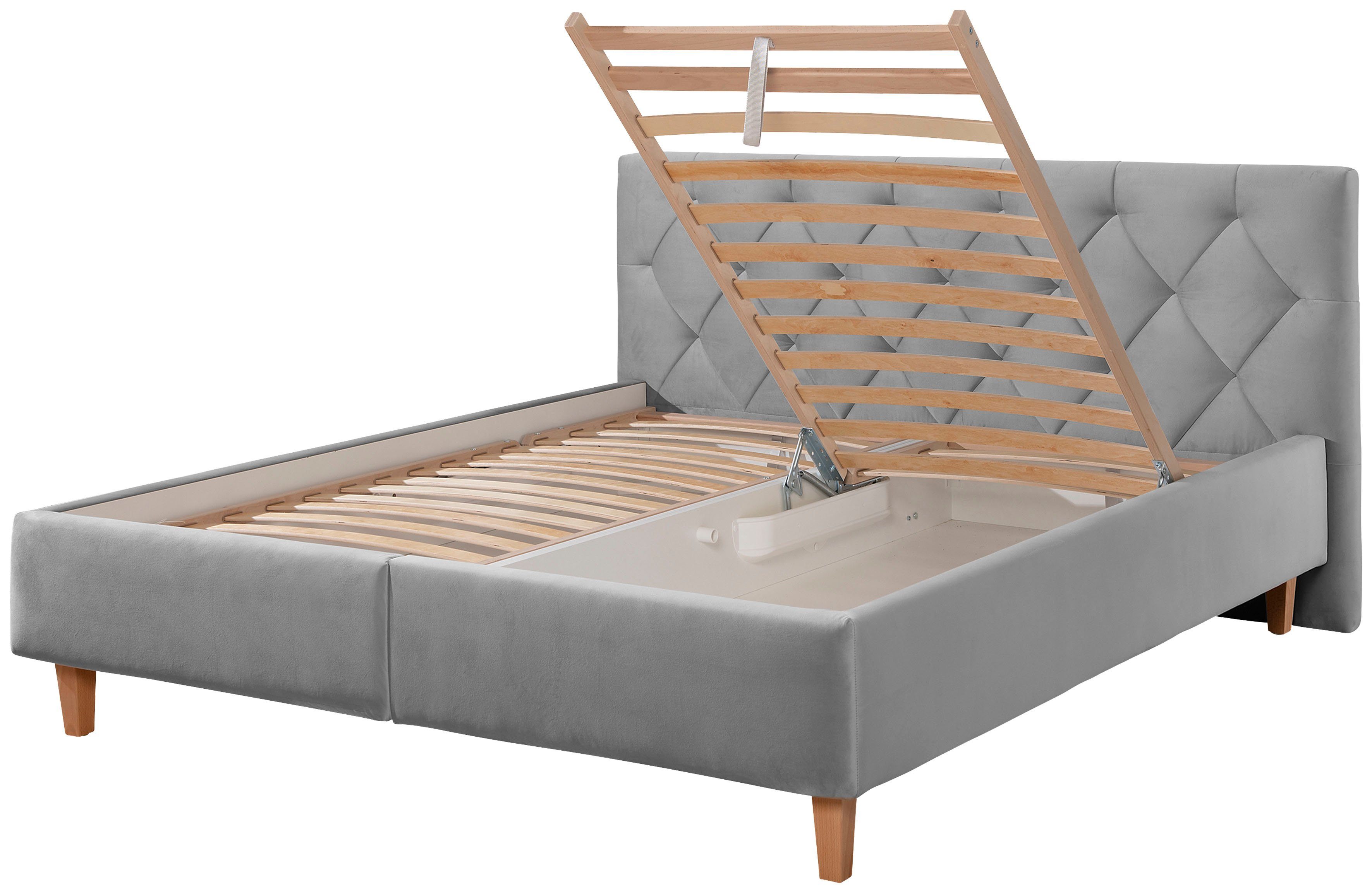Guido Maria Kretschmer Home&Living Gestoffeerd bed Sunley 100 Kruisstiksel, hoofdbordhoogte 102 cm, zonder of met matras/lattenbodem