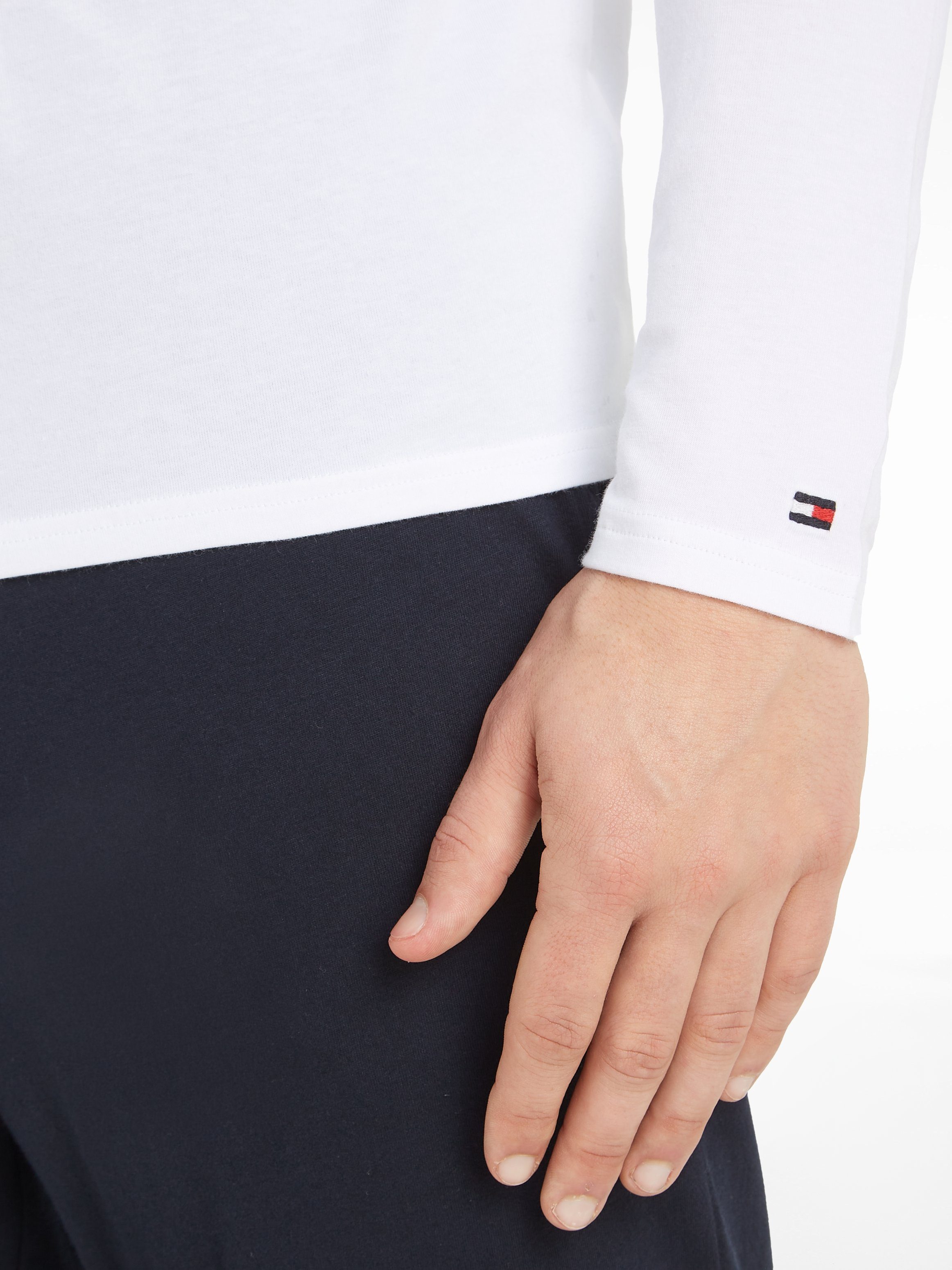 Tommy Hilfiger Underwear T-shirt 3P LS Tee met merklabel (Set van 3)