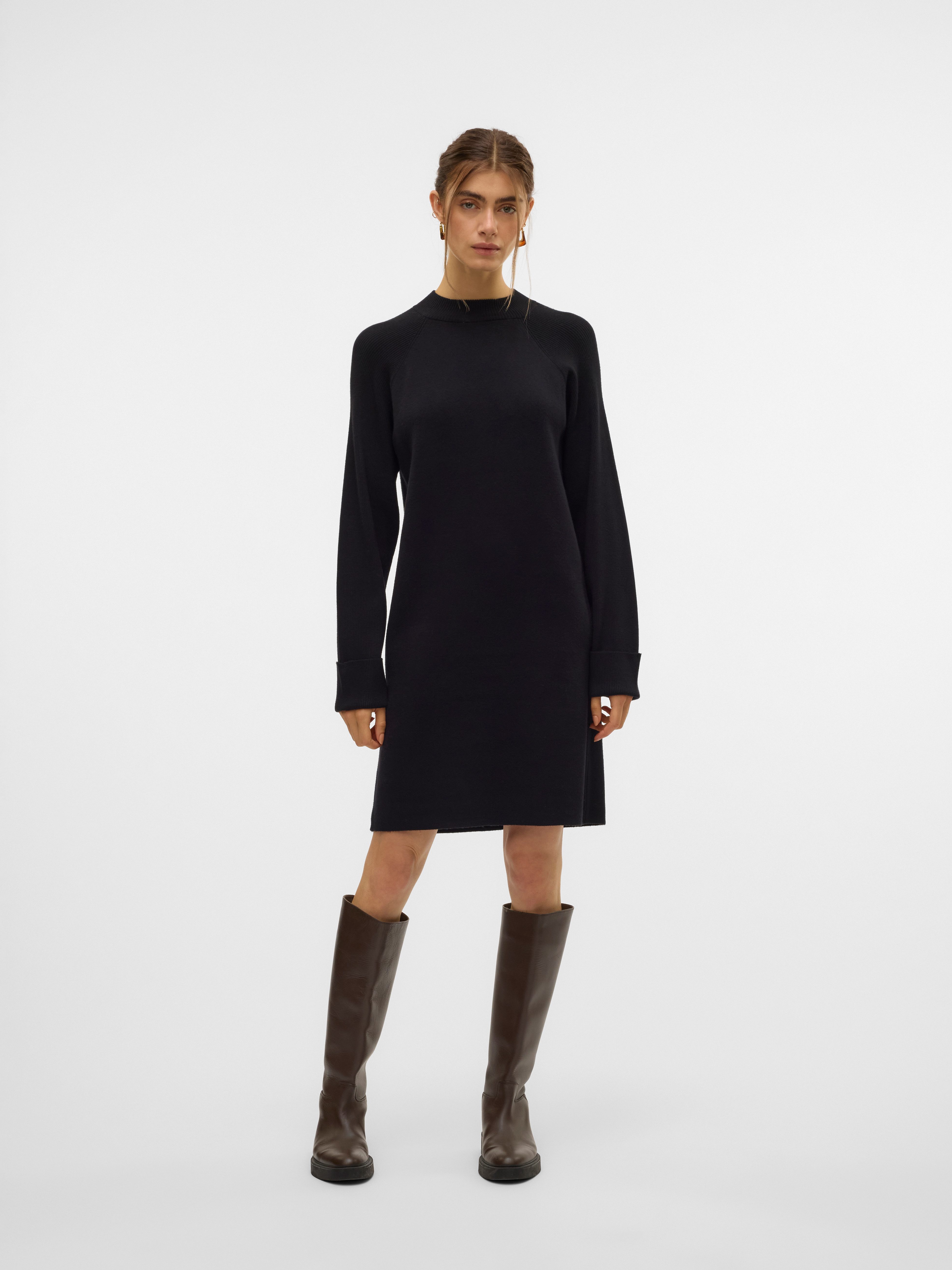 Vero Moda Gebreide jurk VMGOLD MIX LS HIGHNECK ABK DRESS GA