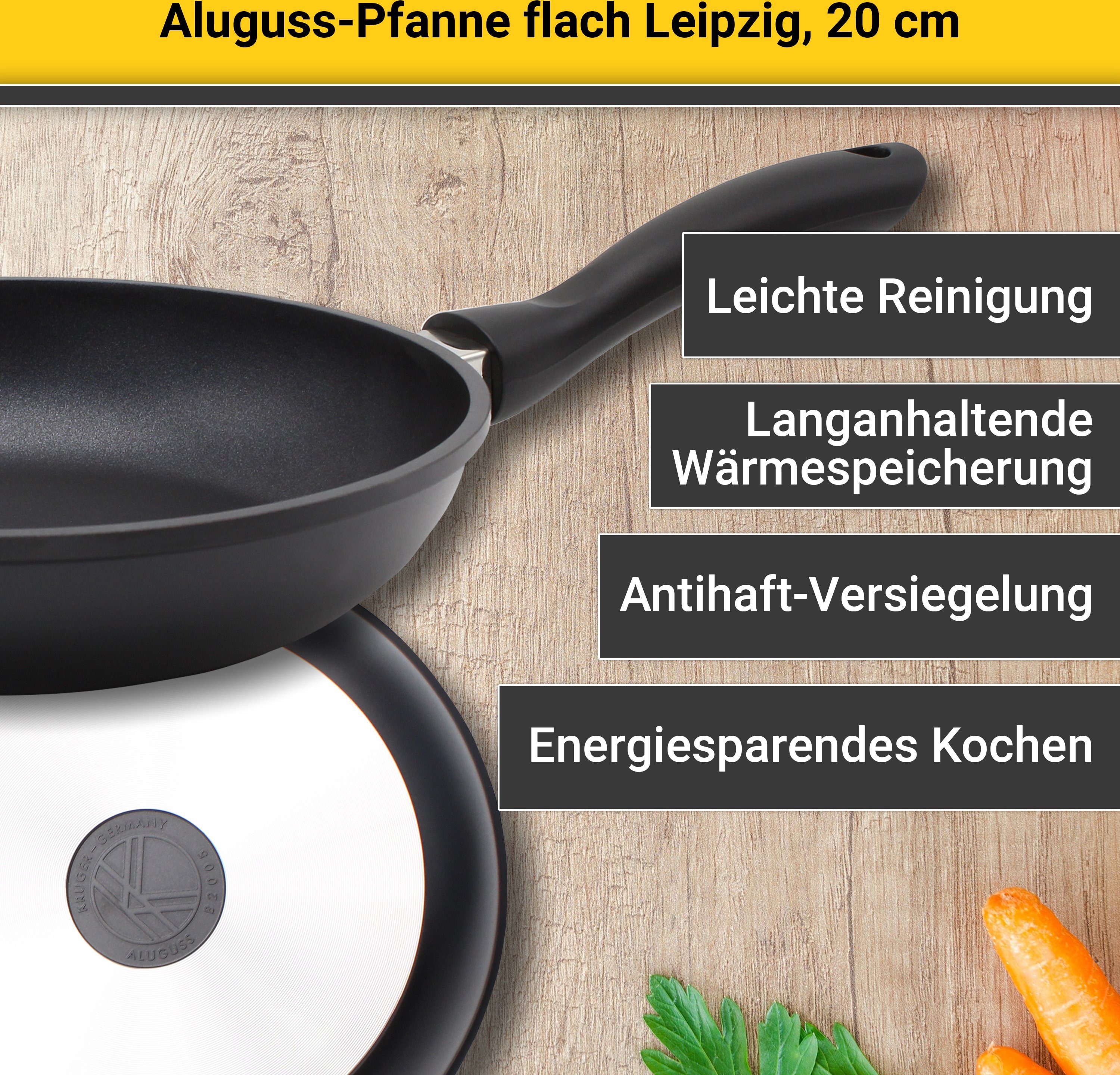 Krüger Koekenpan Gietaluminium koekenpan plat LEIPZIG (1-delig)