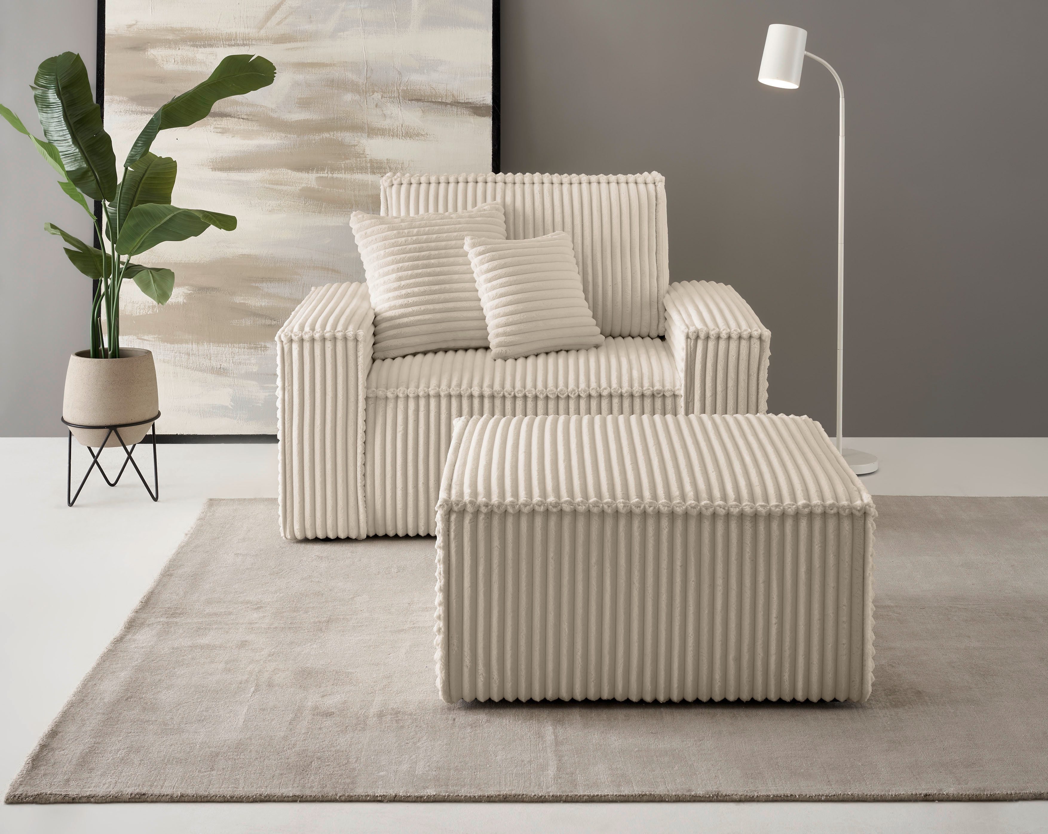 andas Loveseat Finnley Loveseat en hocker als set, passend bij de bekleding-serie Finnley (2-delig)