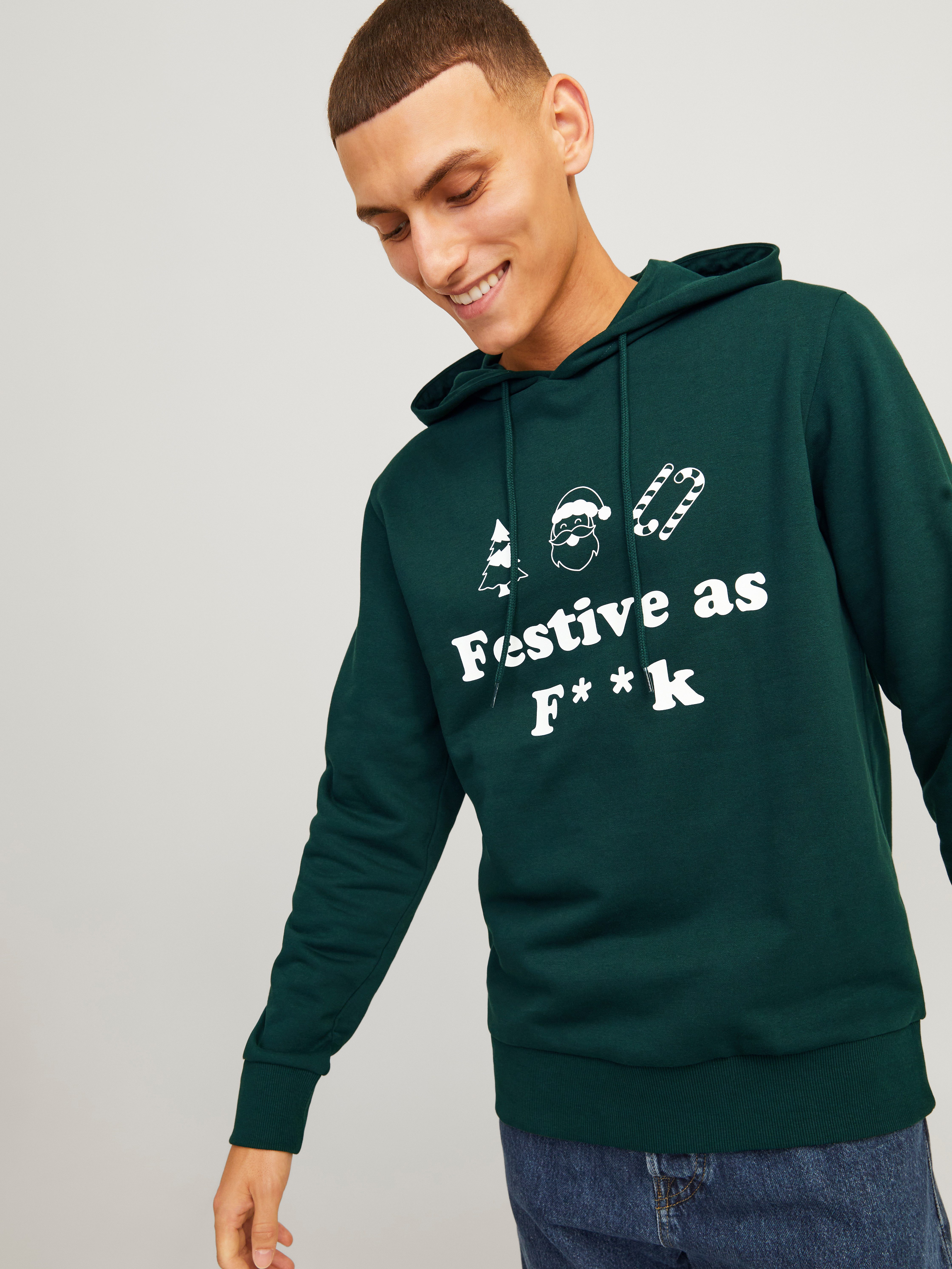 Jack & Jones Hoodie JJXMAS ONE COLOR FUNNY SWEAT HOOD