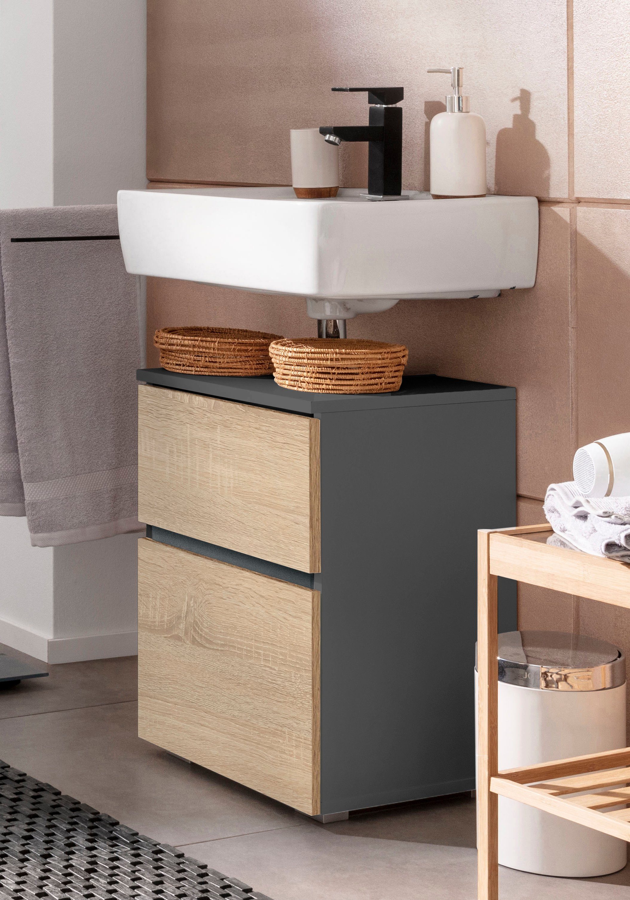 Home affaire Wastafelonderkast Wisla Siphonaansluiting, breedte 40 cm, hoogte 55 cm