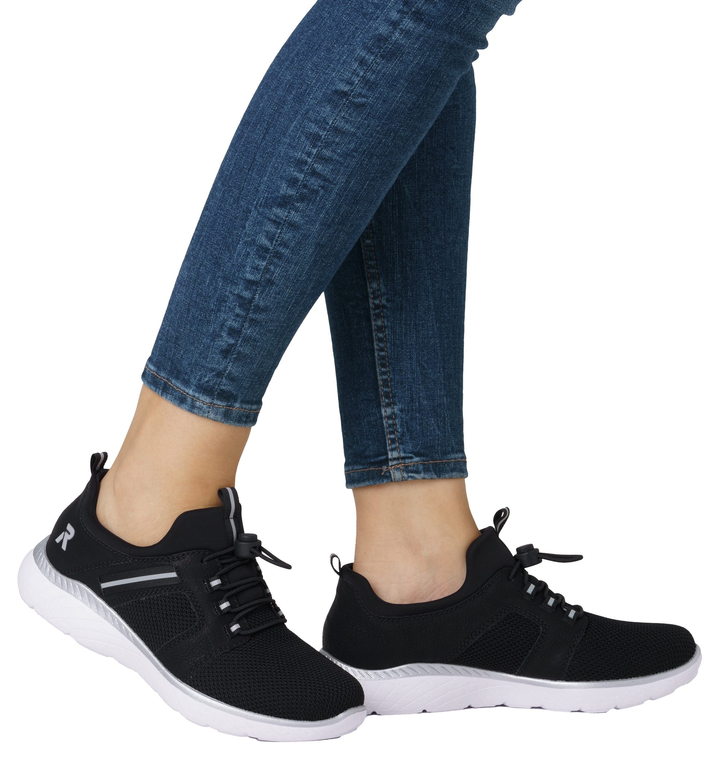 RIEKER Sport Slip-on sneakers , instapschoen, lage schoen, vrijetijdssneaker met trekbanden