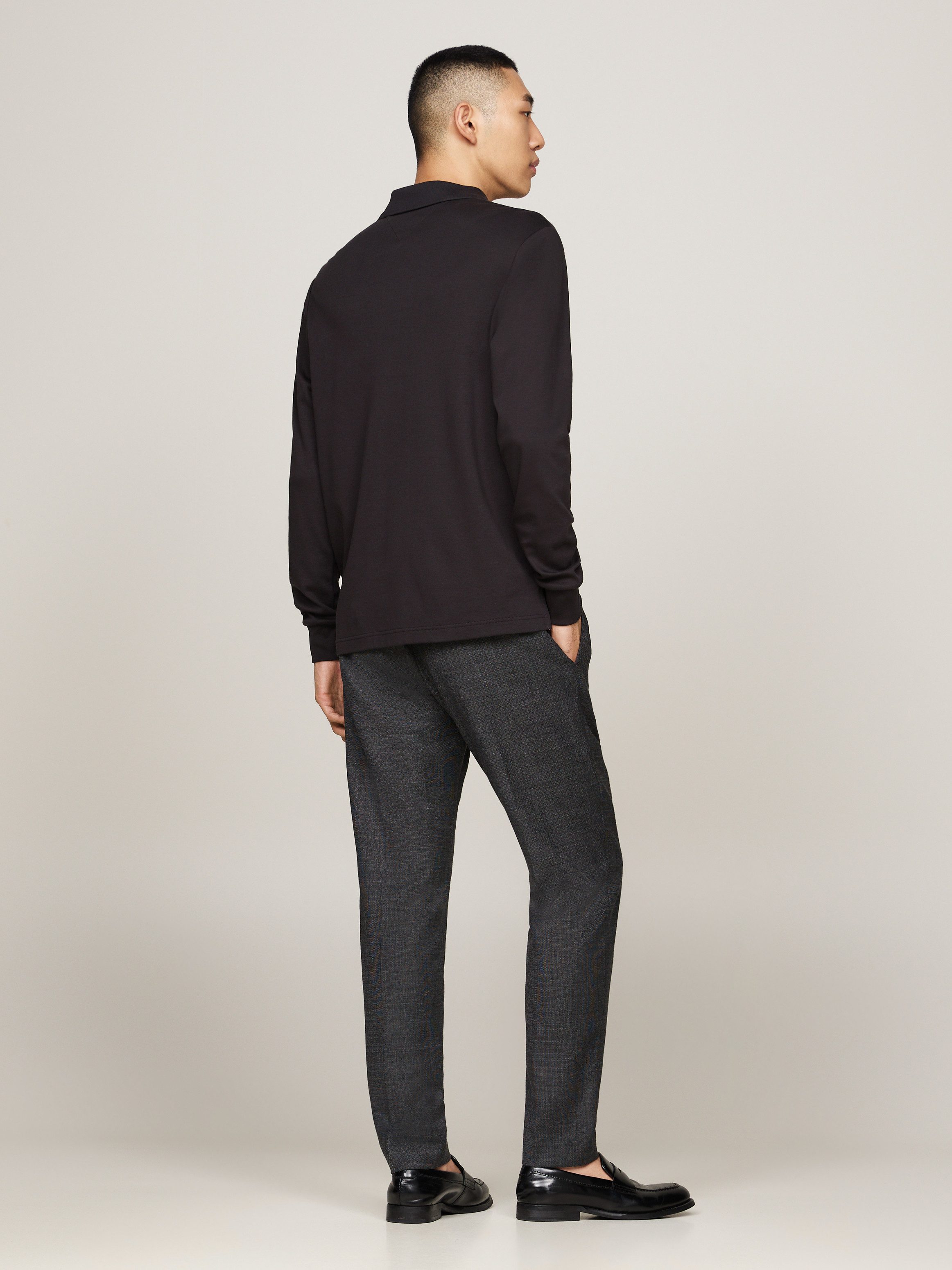 Tommy Hilfiger Poloshirt met lange mouwen L/S LIQUID COTTON REG POLO met jersey en merklabel